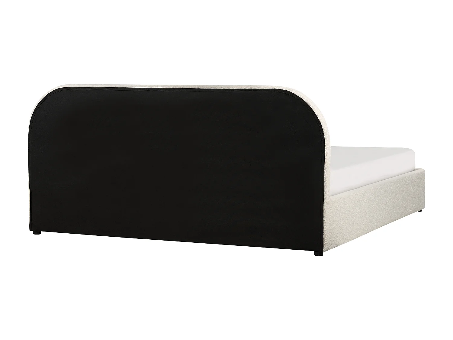 Lit ottoman Bouclé QUILLIEN 180 x 200 cm Beige clair