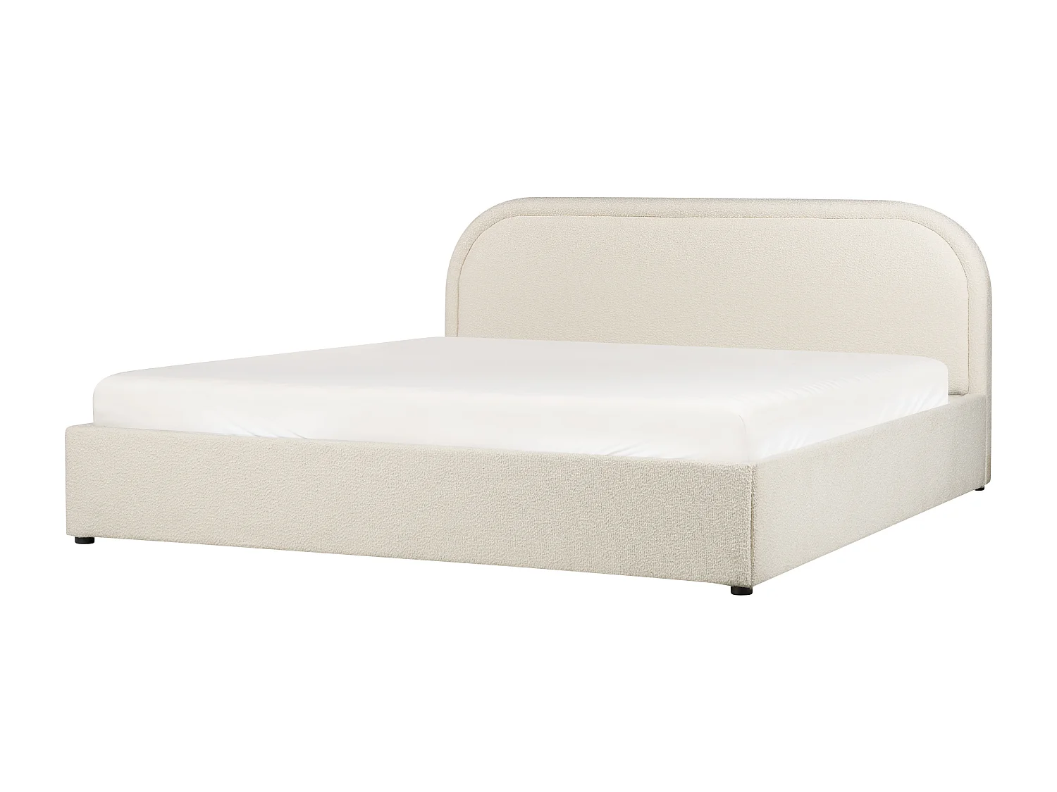 Bett mit Stauraum Bouclé QUILLIEN 180 x 200 cm Hellbeige