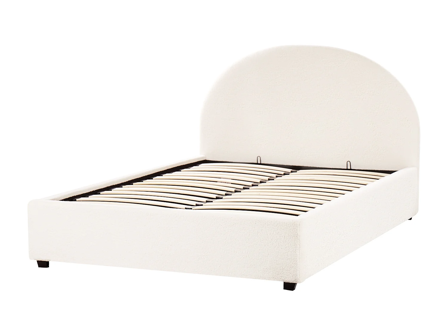 Lit ottoman Bouclé VAUCLUSE 140 x 200 cm Blanc cassé