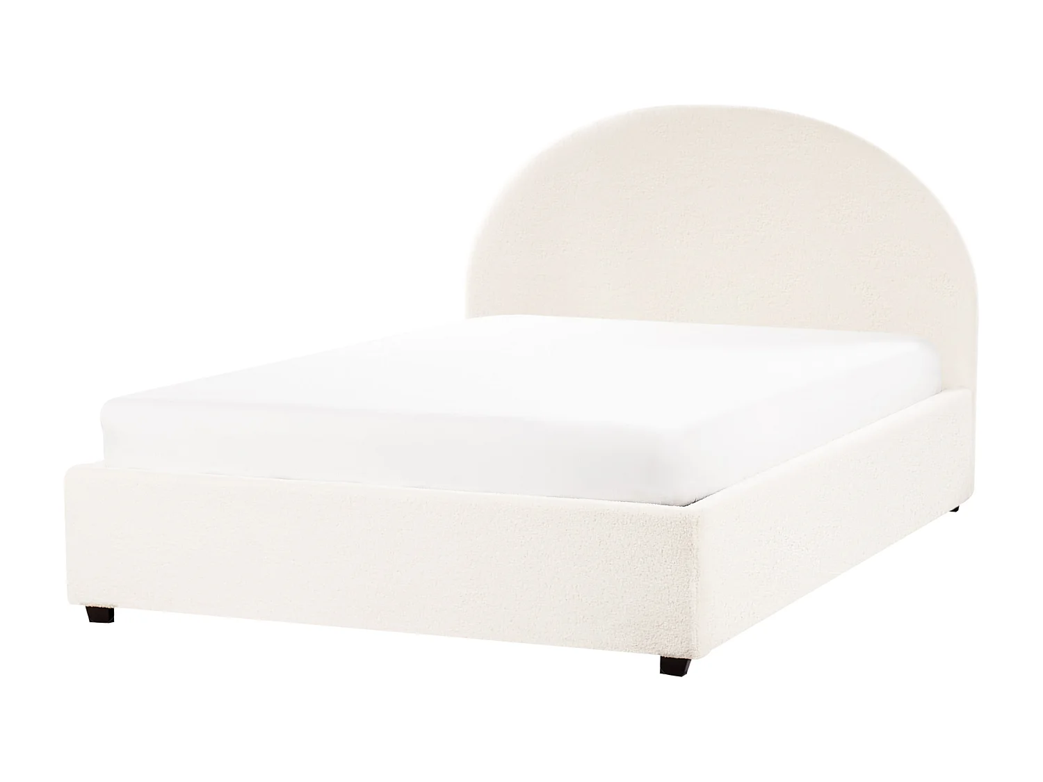 Lit ottoman Bouclé VAUCLUSE 140 x 200 cm Blanc cassé