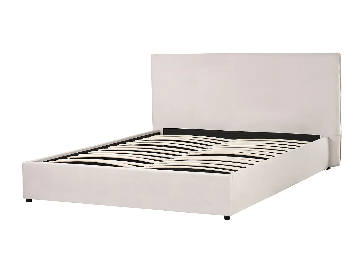 Lit ottoman Velours LAVAUR 160 x 200 cm Blanc cassé