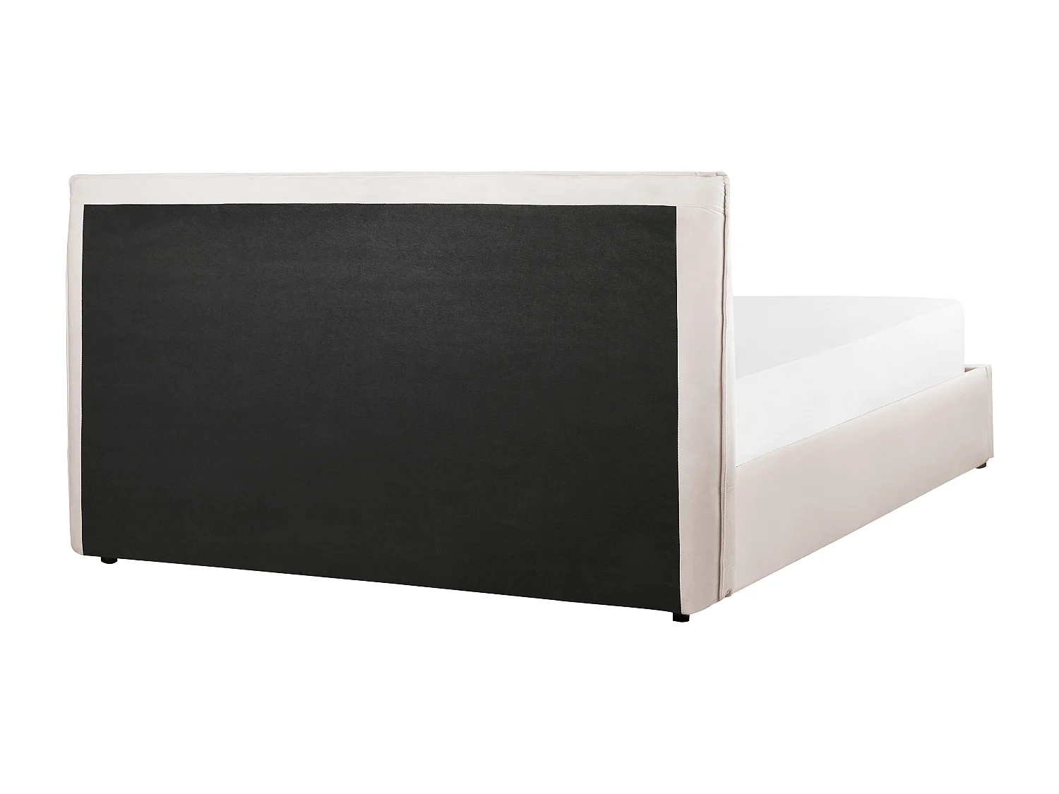 Lit ottoman Velours LAVAUR 160 x 200 cm Blanc cassé