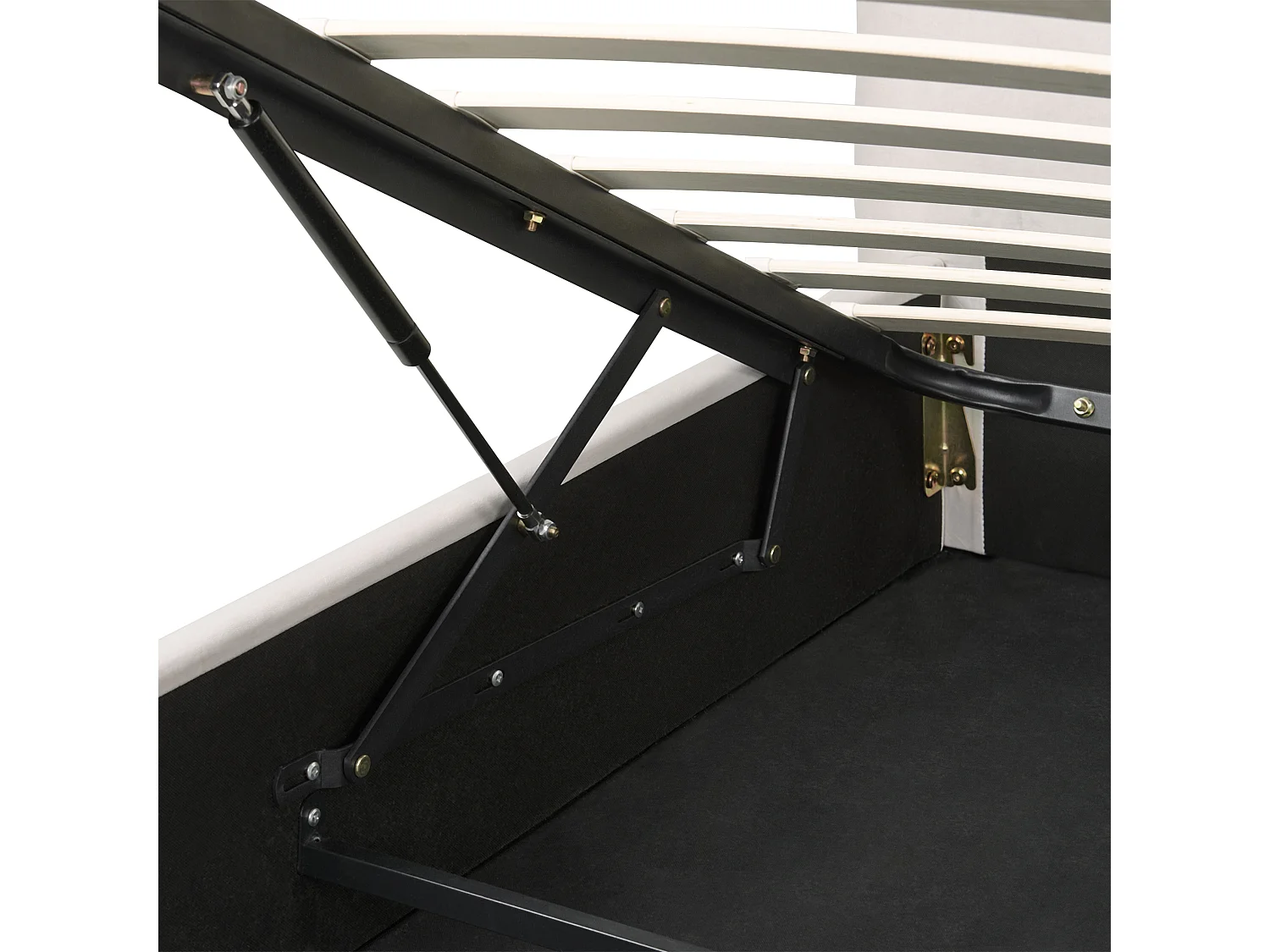 Lit ottoman Velours LAVAUR 160 x 200 cm Blanc cassé