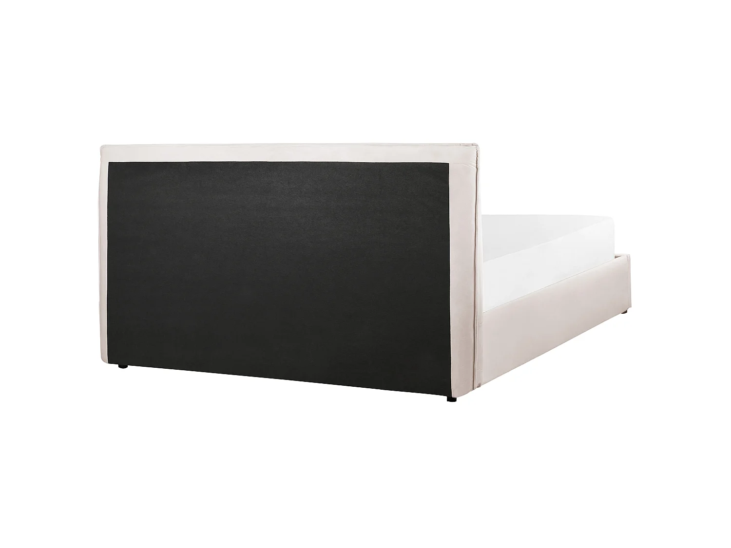 Bett mit Stauraum Samtstoff LAVAUR 160 x 200 cm Cremeweiss
