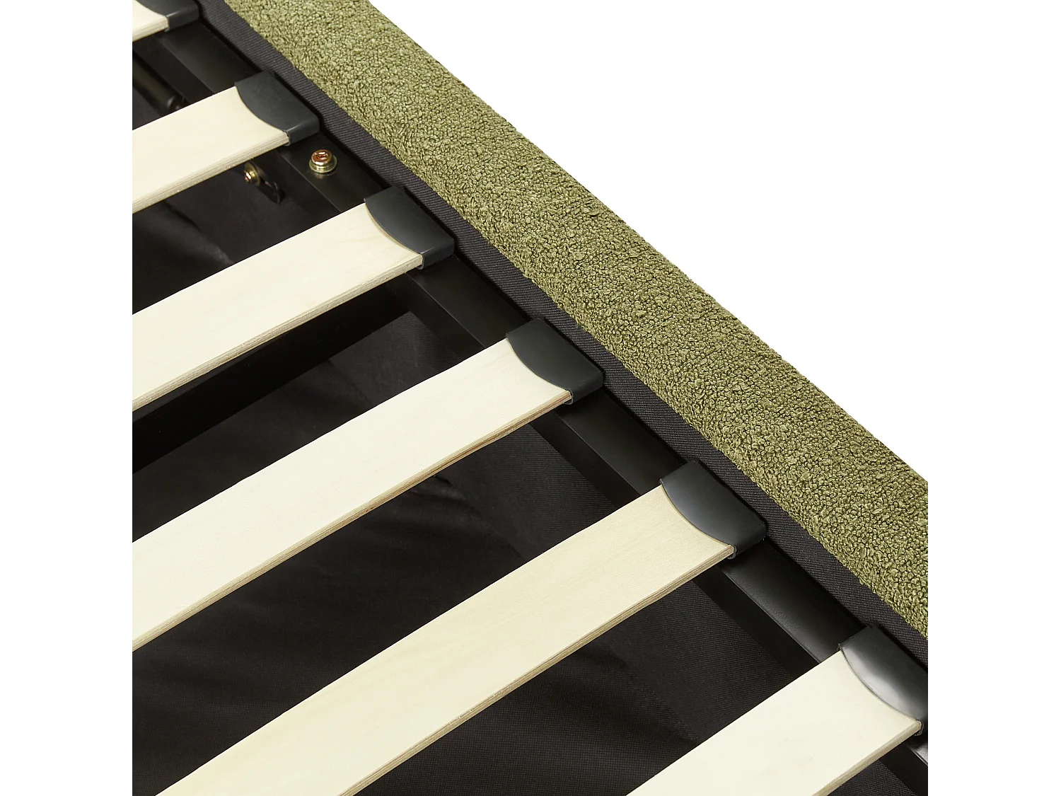 Lit ottoman Bouclé VAUCLUSE 160 x 200 cm Vert clair