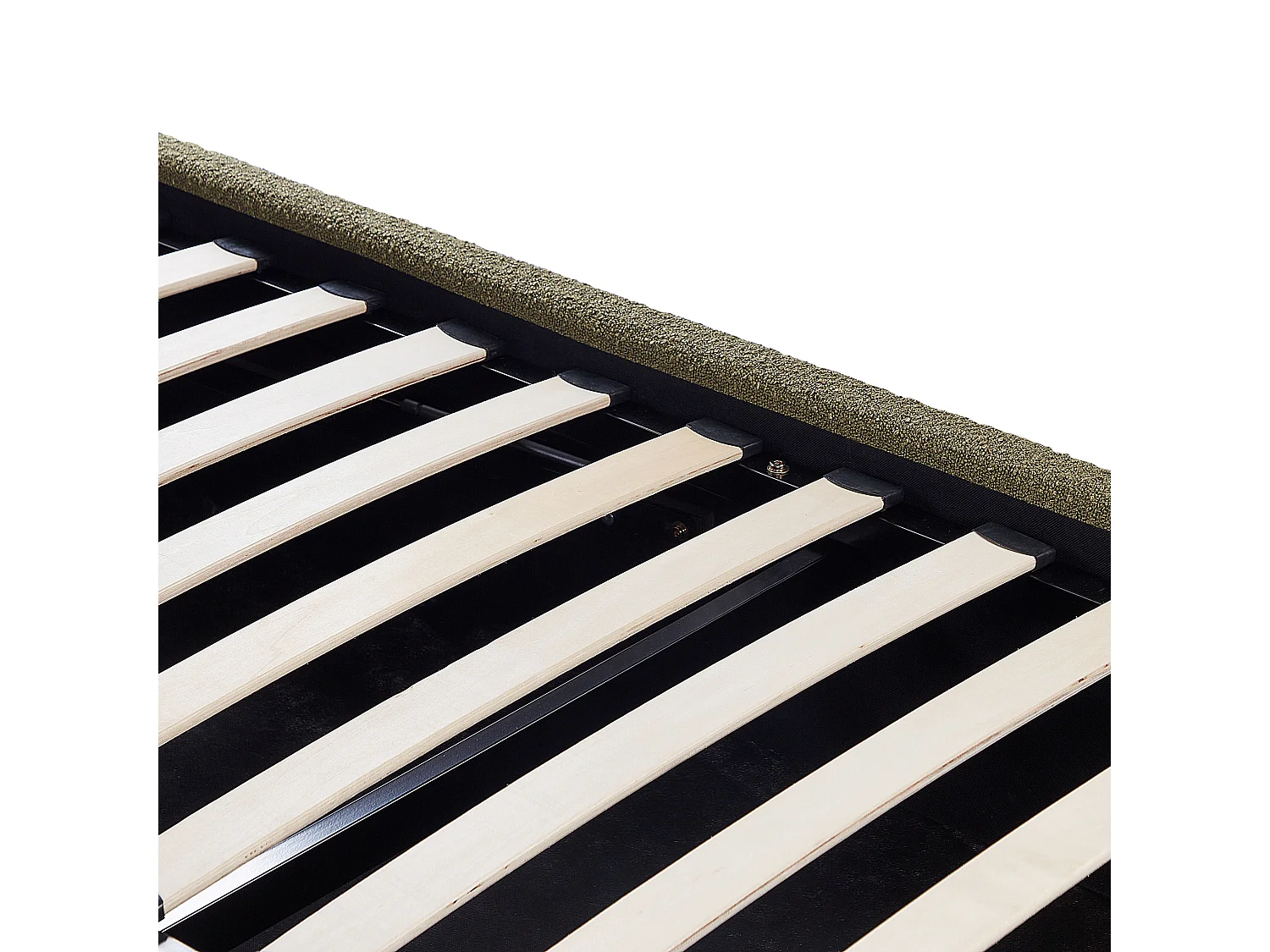 Lit ottoman Bouclé VAUCLUSE 140 x 200 cm Vert olive