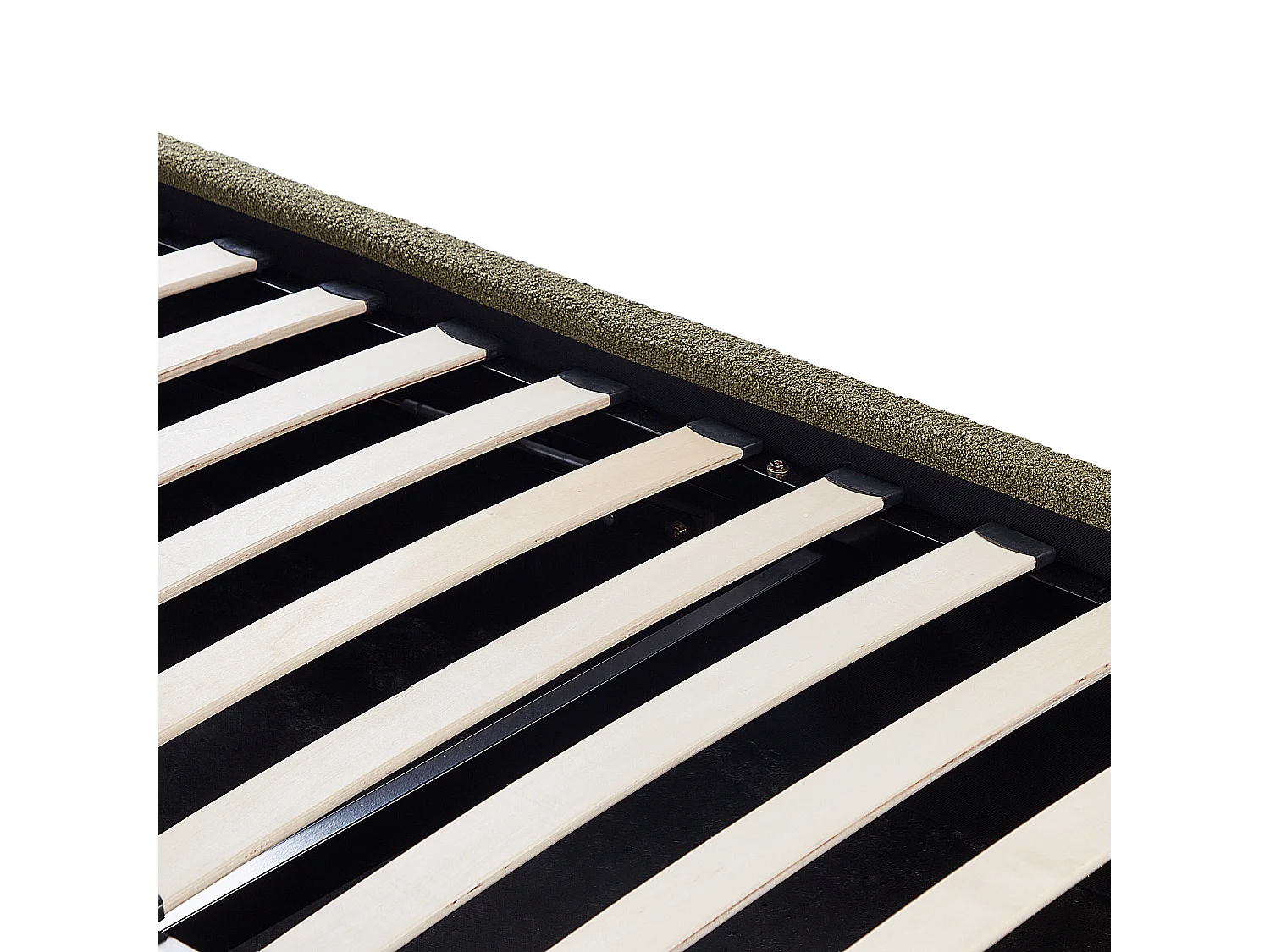 Letto con ottomano Bouclé VAUCLUSE 140 x 200 cm Verde oliva