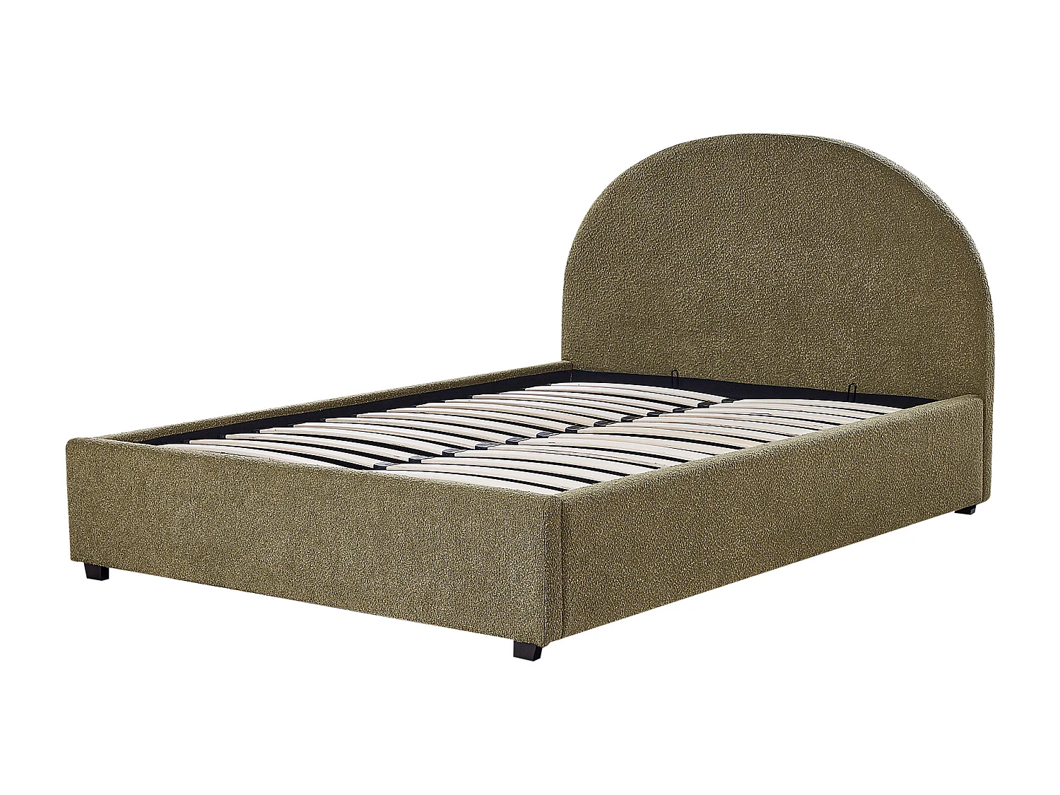 Bed met opbergruimte Bouclé VAUCLUSE 140 x 200 cm Olijfgroen
