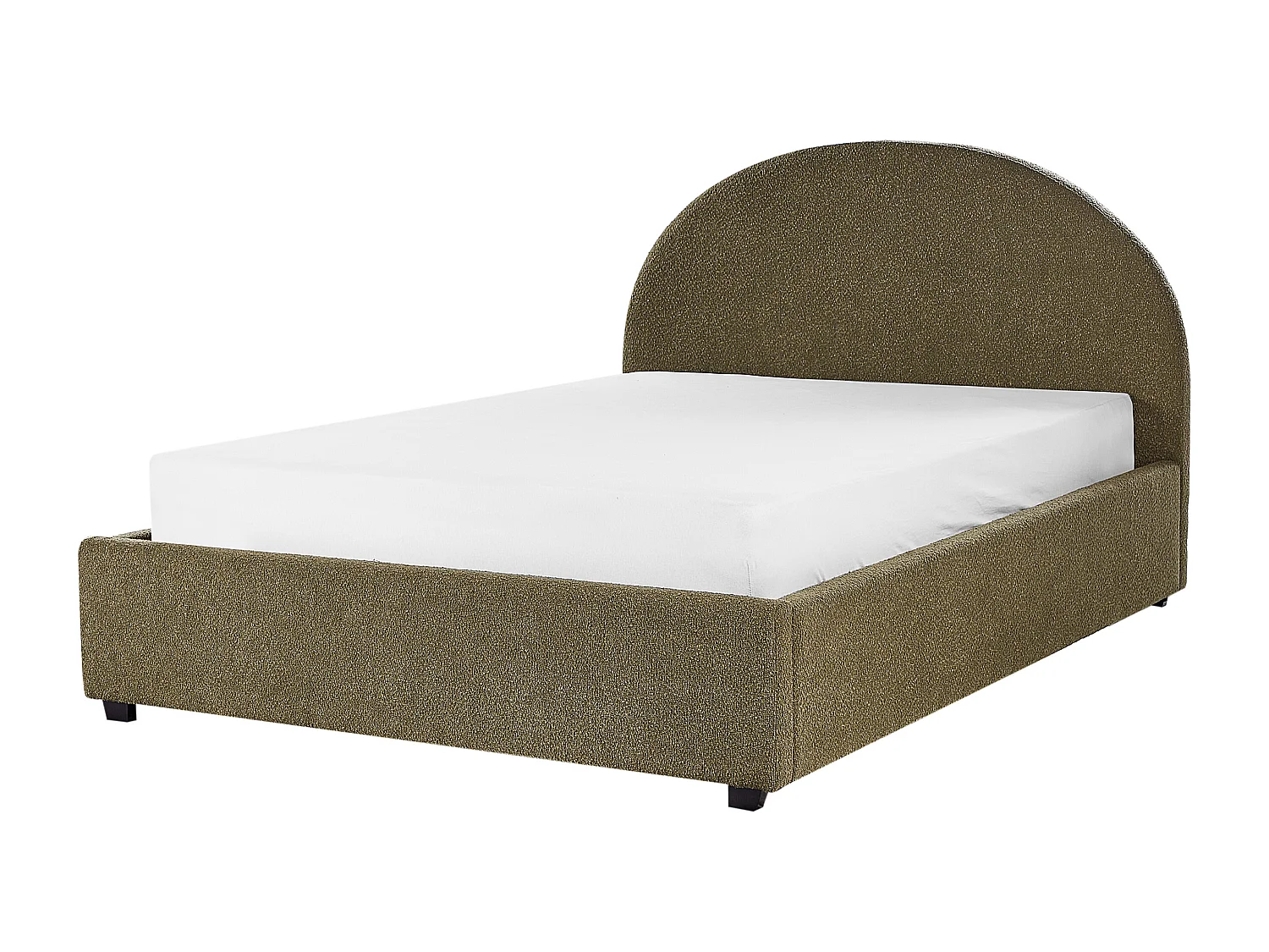 Bed met opbergruimte Bouclé VAUCLUSE 140 x 200 cm Olijfgroen