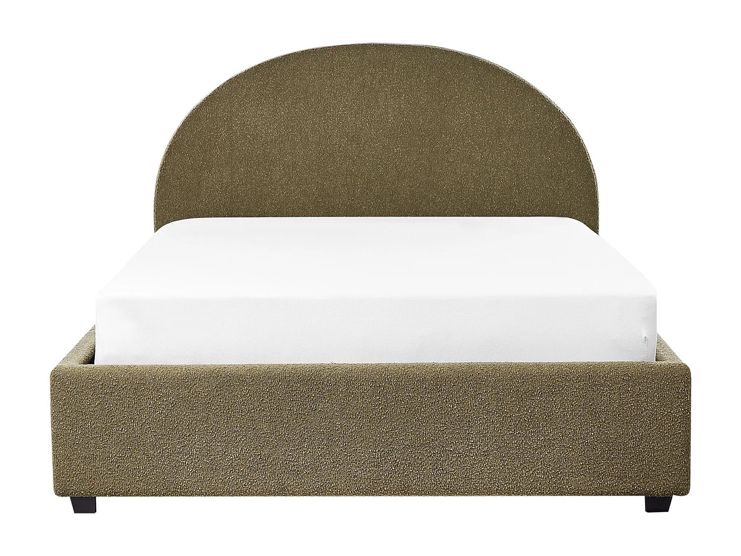 Bed met opbergruimte Bouclé VAUCLUSE 140 x 200 cm Olijfgroen