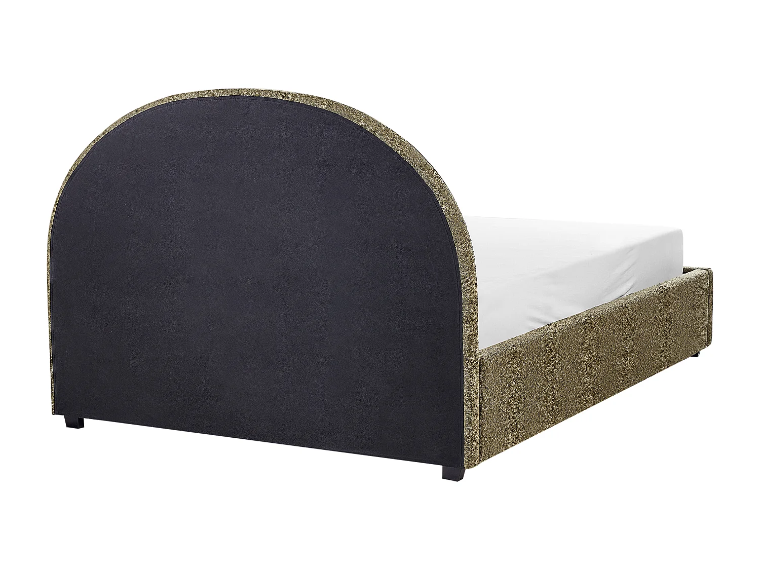 Bed met opbergruimte Bouclé VAUCLUSE 140 x 200 cm Olijfgroen