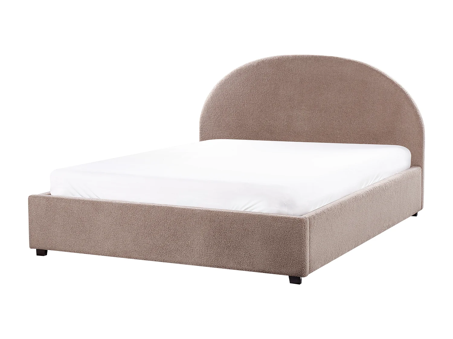 Letto contenitore Bouclé VAUCLUSE 160 x 200 cm Tortora