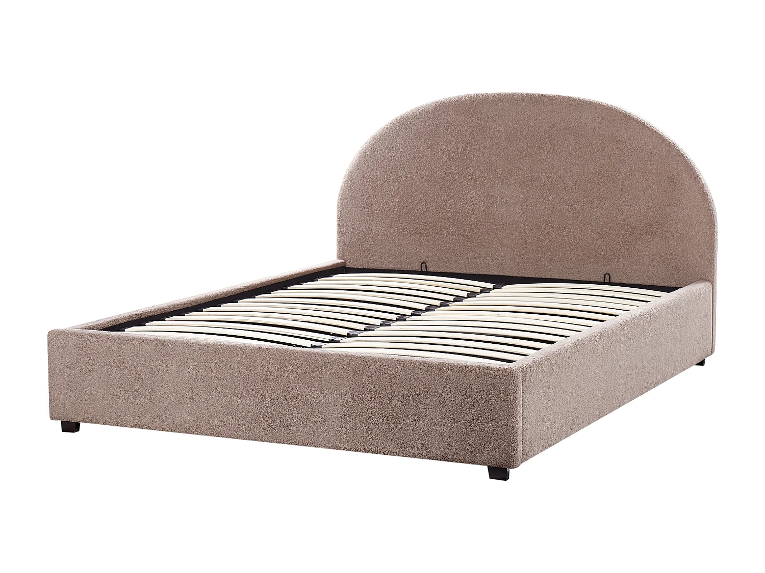 Letto contenitore Bouclé VAUCLUSE 160 x 200 cm Tortora