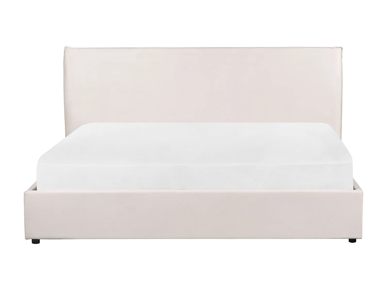 Lit ottoman Velours LAVAUR 180 x 200 cm Blanc cassé