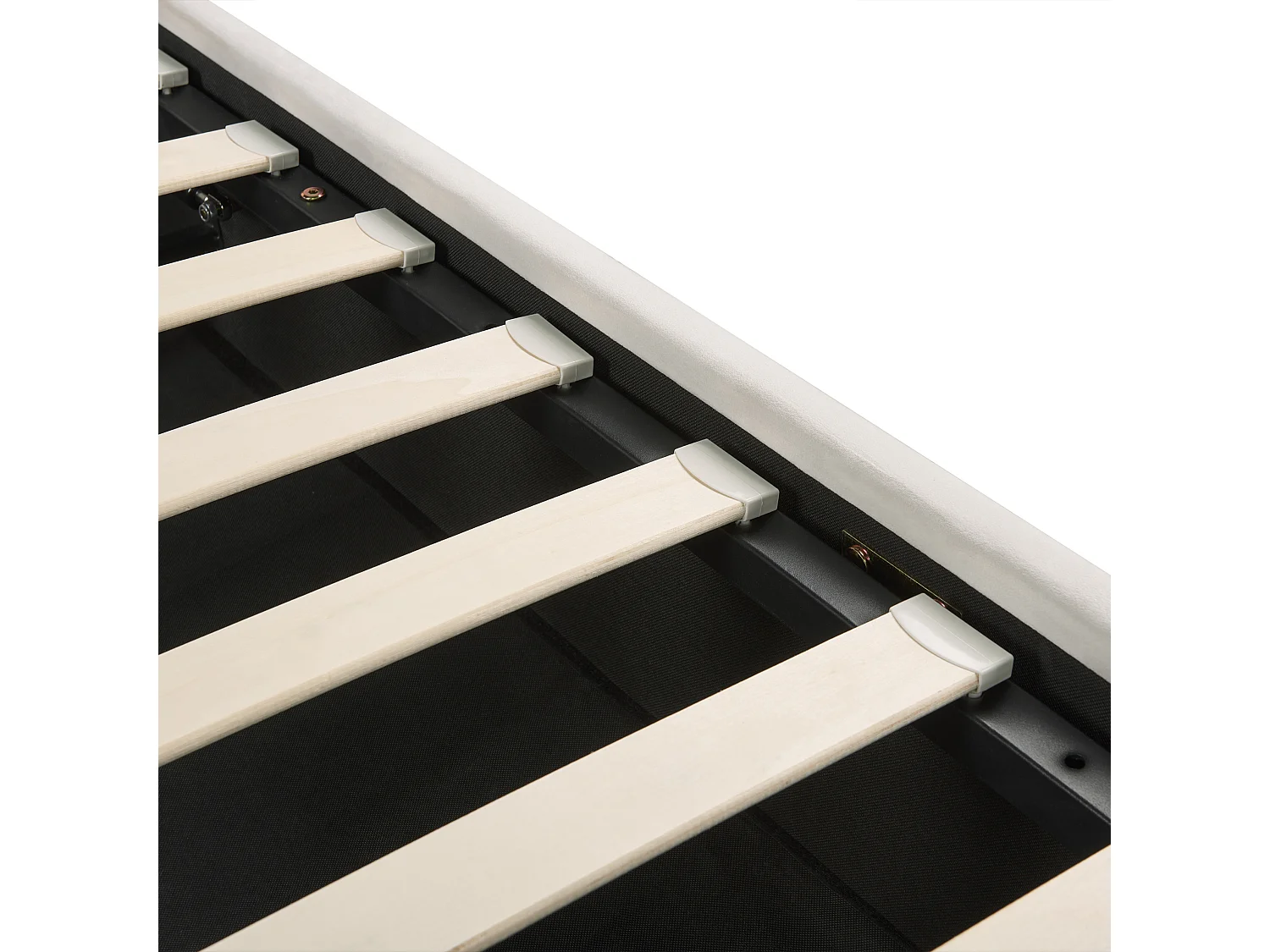 Lit ottoman Velours LAVAUR 180 x 200 cm Blanc cassé