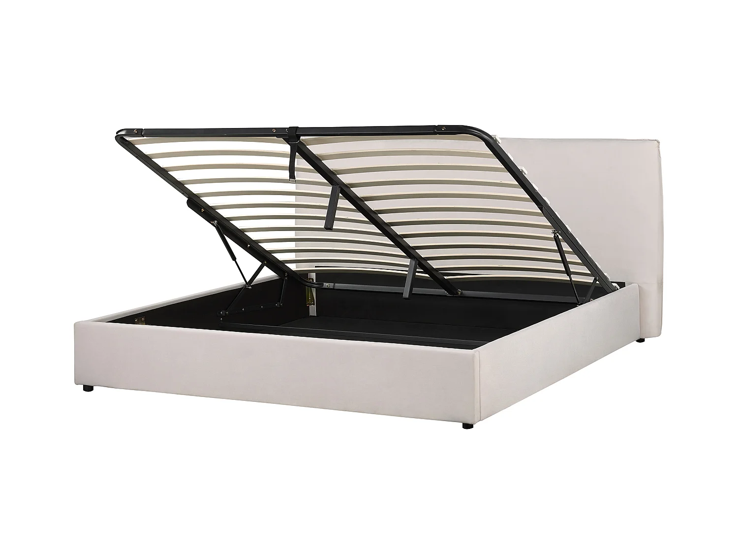 Lit ottoman Velours LAVAUR 180 x 200 cm Blanc cassé