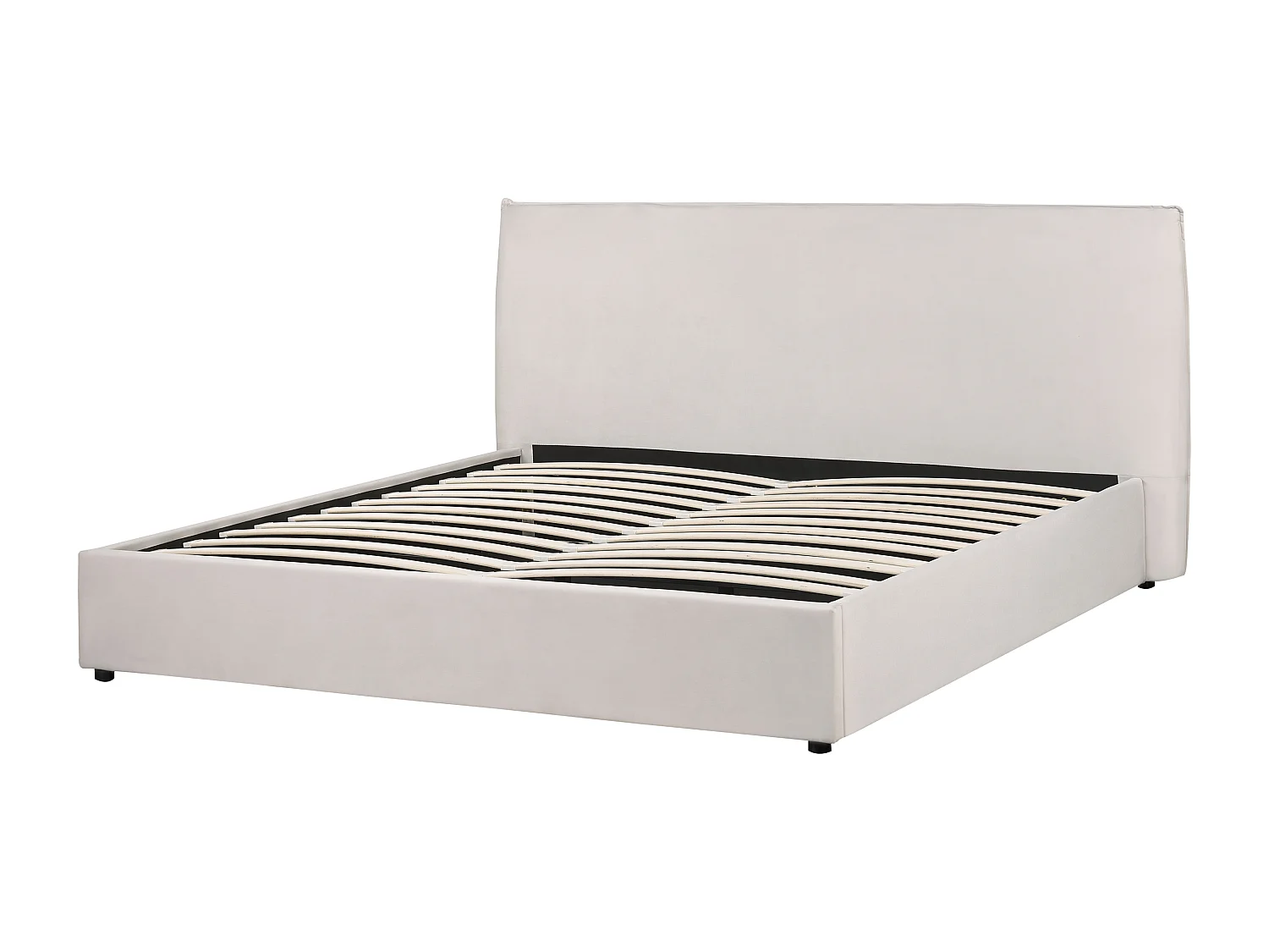 Lit ottoman Velours LAVAUR 180 x 200 cm Blanc cassé