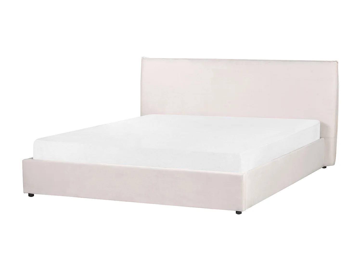 Lit ottoman Velours LAVAUR 180 x 200 cm Blanc cassé