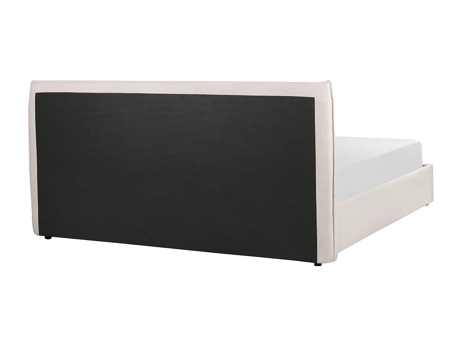 Lit ottoman Velours LAVAUR 180 x 200 cm Blanc cassé