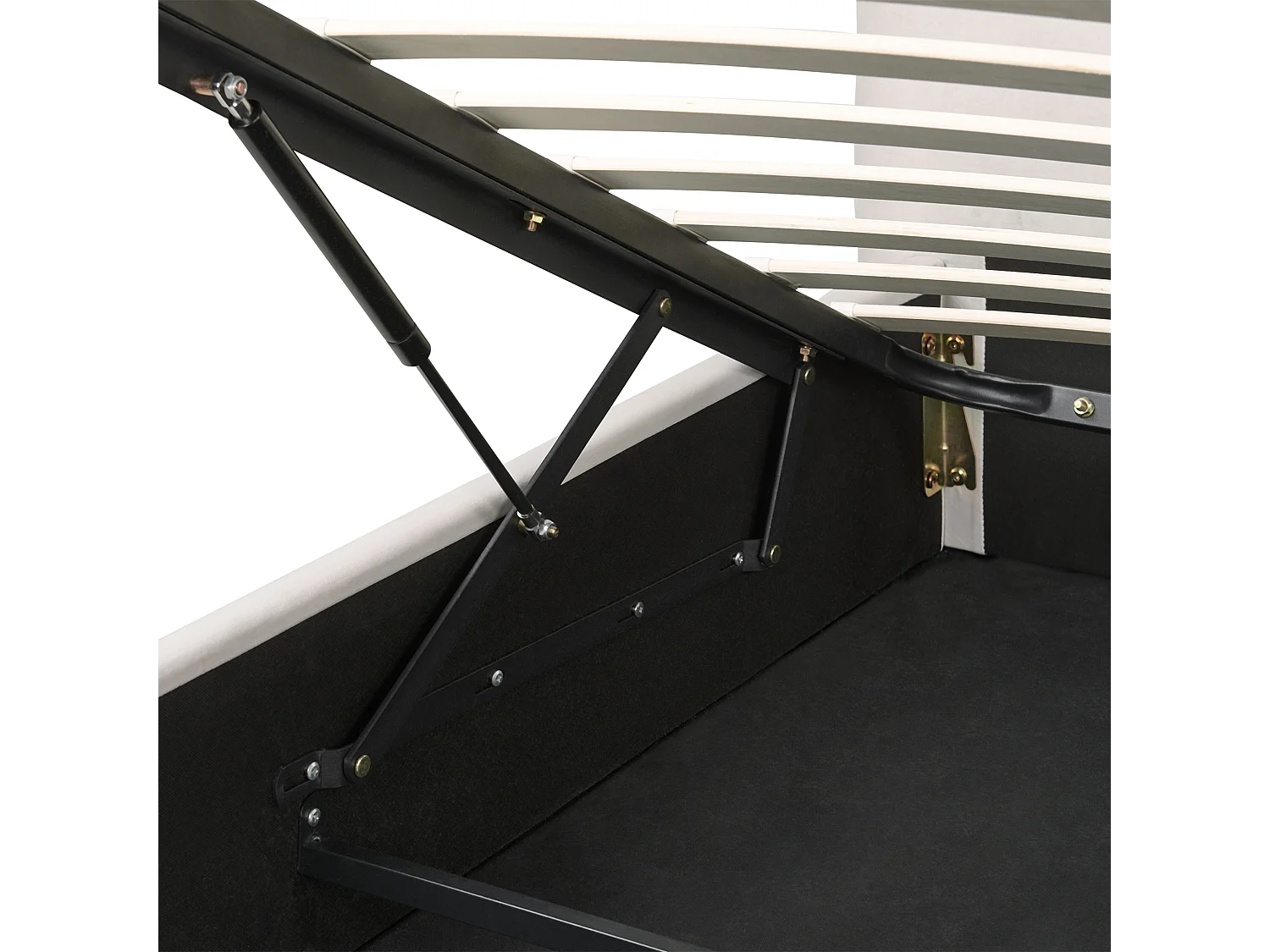 Lit ottoman Velours LAVAUR 180 x 200 cm Blanc cassé