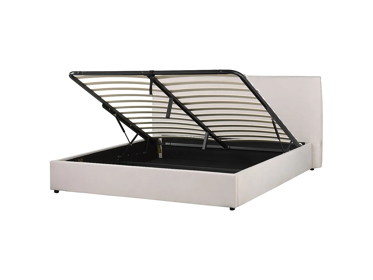 Lit ottoman Velours LAVAUR 180 x 200 cm Blanc cassé