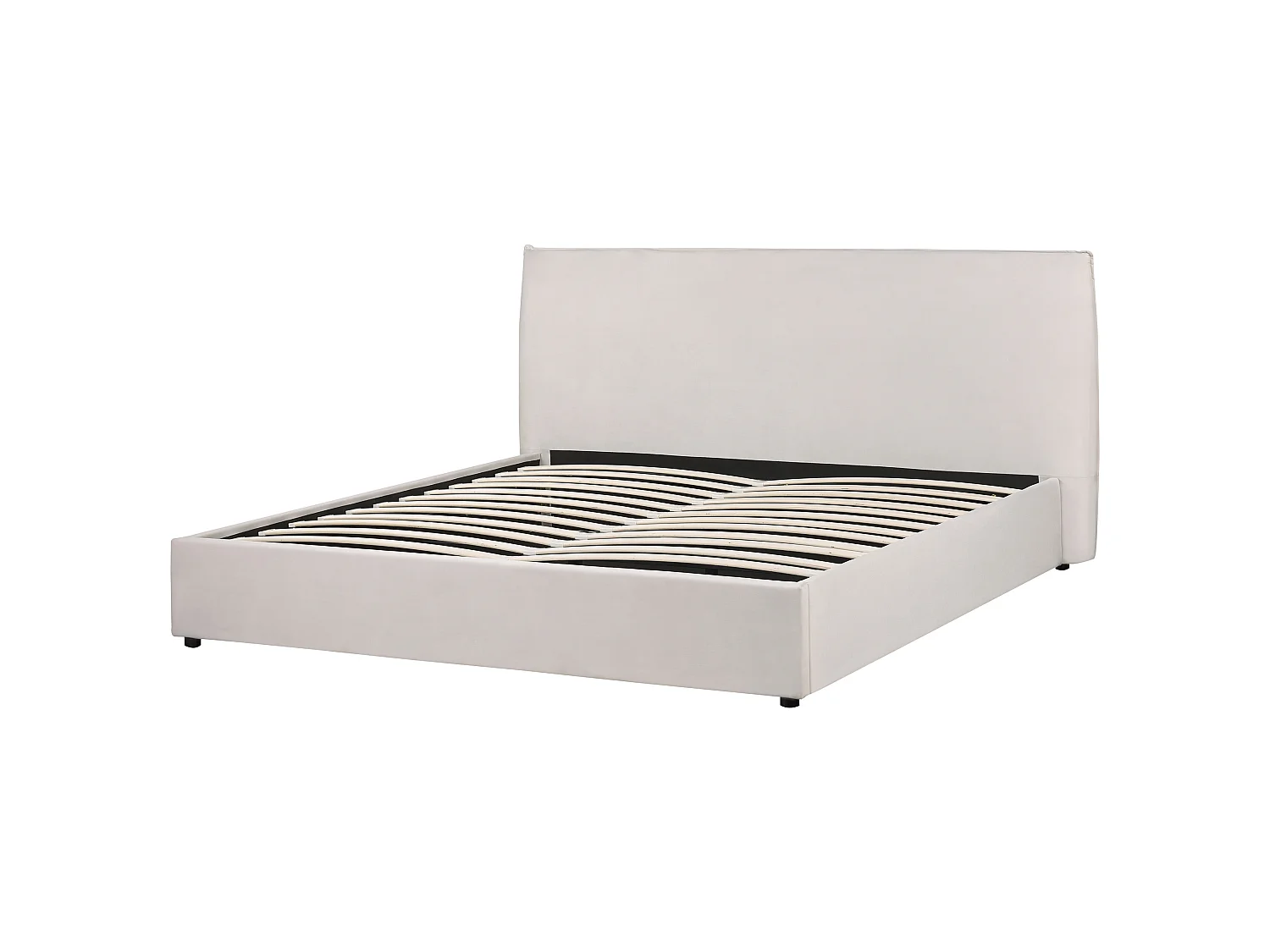 Lit ottoman Velours LAVAUR 180 x 200 cm Blanc cassé