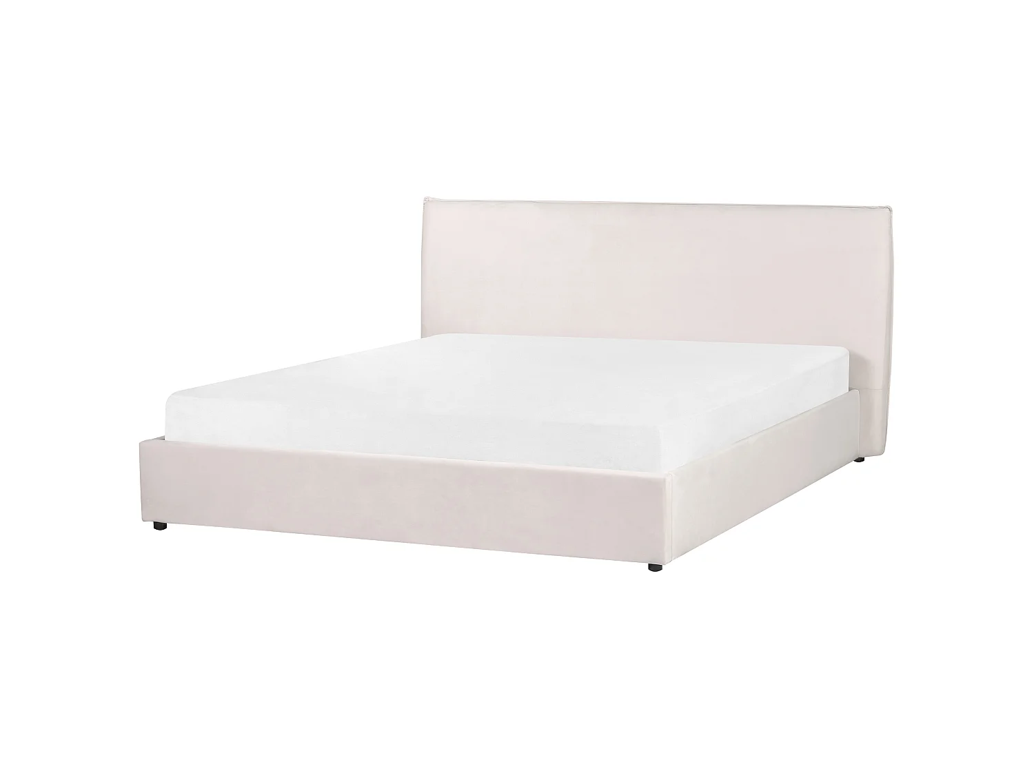 Lit ottoman Velours LAVAUR 180 x 200 cm Blanc cassé