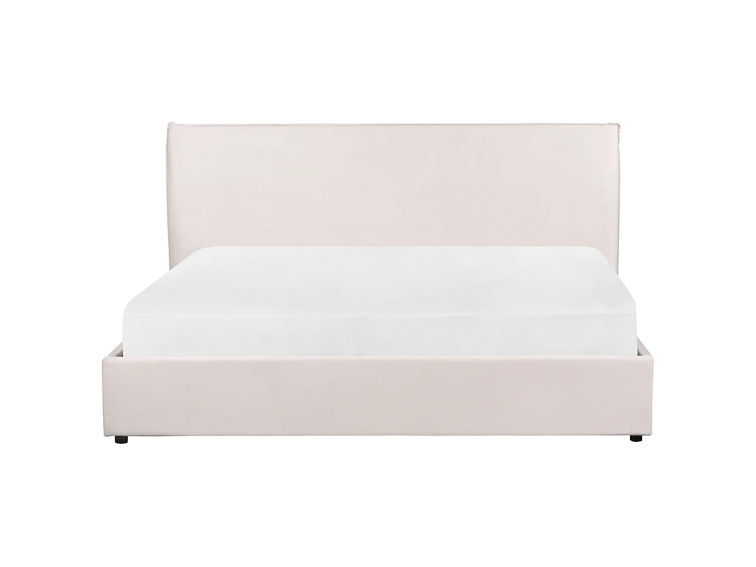 Lit ottoman Velours LAVAUR 180 x 200 cm Blanc cassé