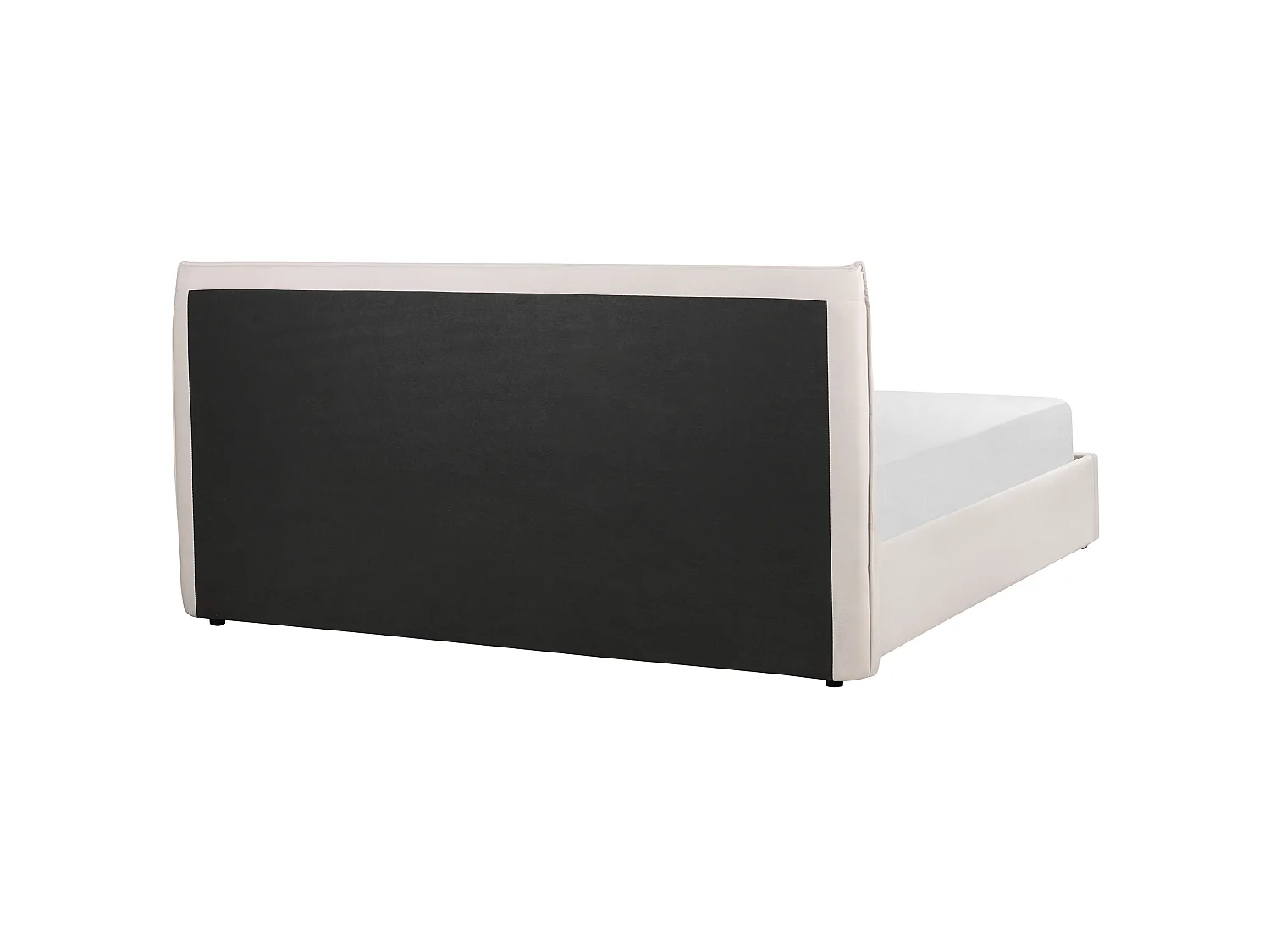 Lit ottoman Velours LAVAUR 180 x 200 cm Blanc cassé