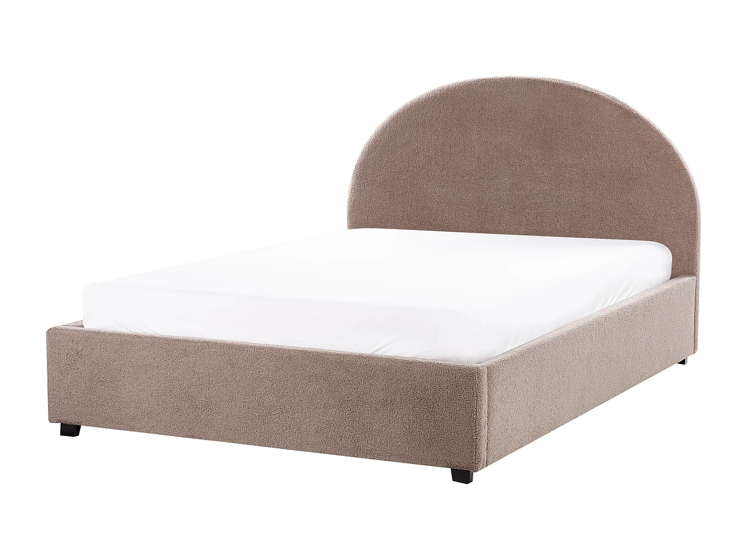 Letto contenitore Bouclé VAUCLUSE 140 x 200 cm Tortora