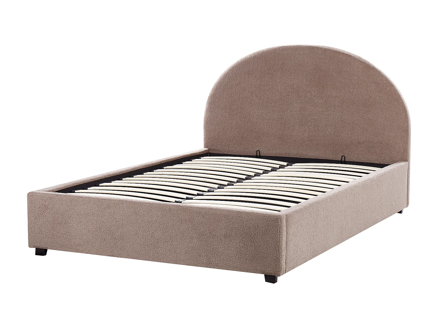 Letto contenitore Bouclé VAUCLUSE 140 x 200 cm Tortora