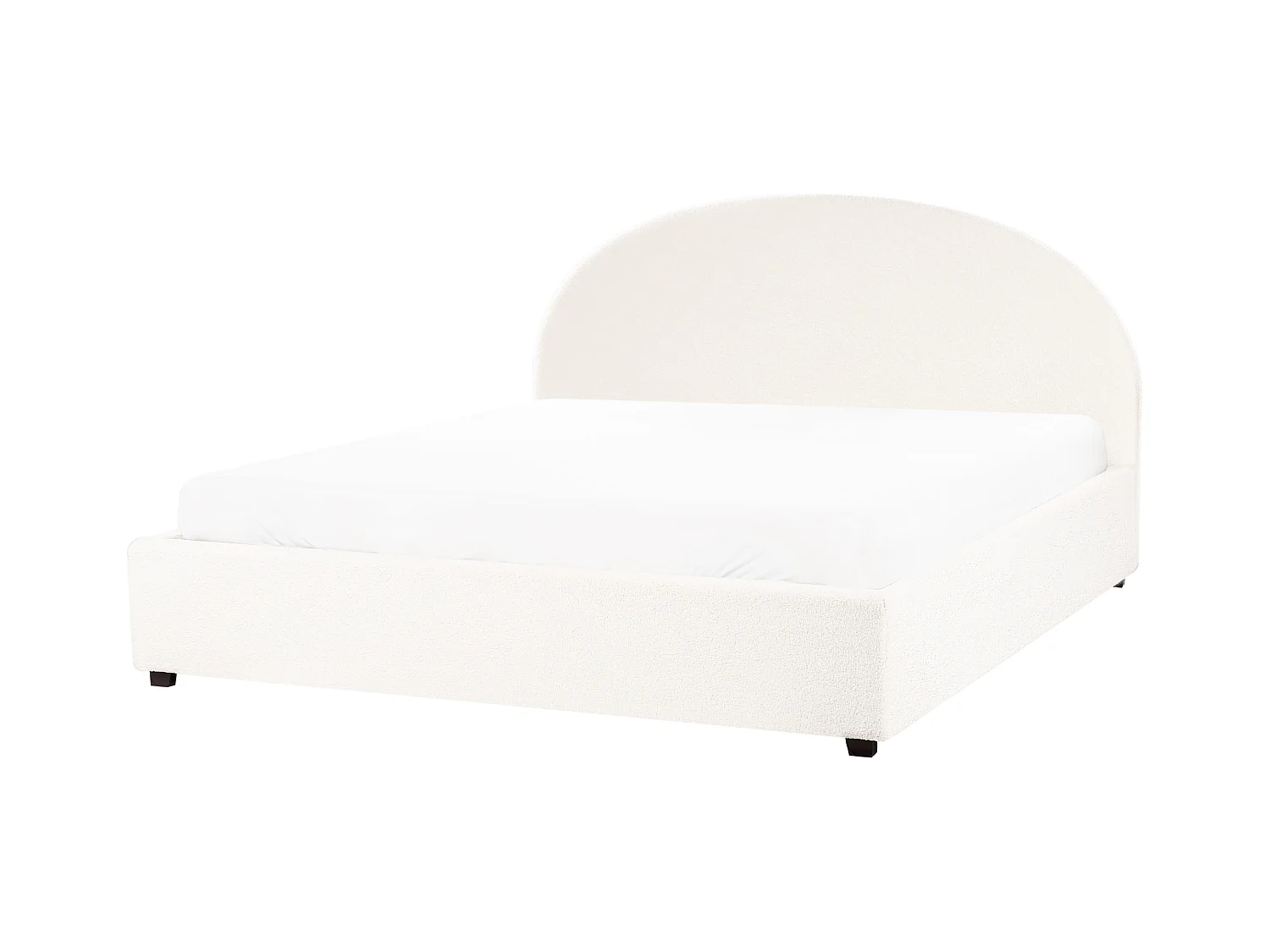 Lit ottoman Bouclé VAUCLUSE 180 x 200 cm Blanc cassé