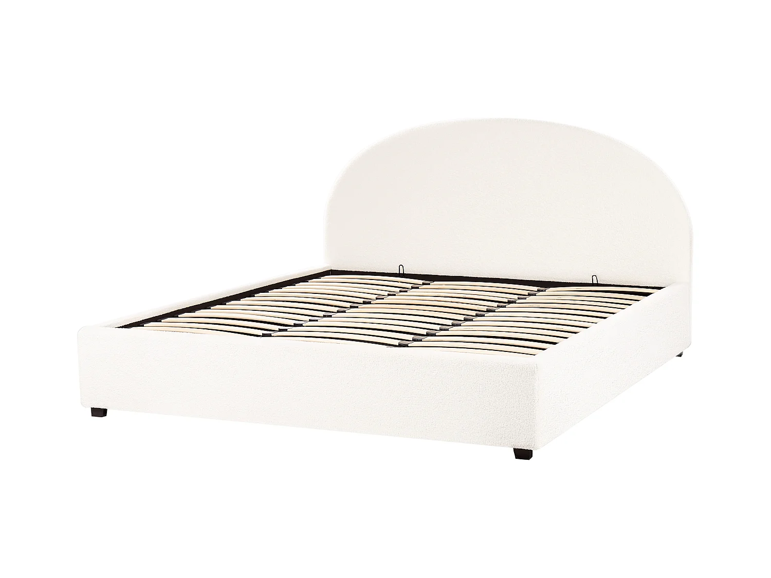 Lit ottoman Bouclé VAUCLUSE 180 x 200 cm Blanc cassé