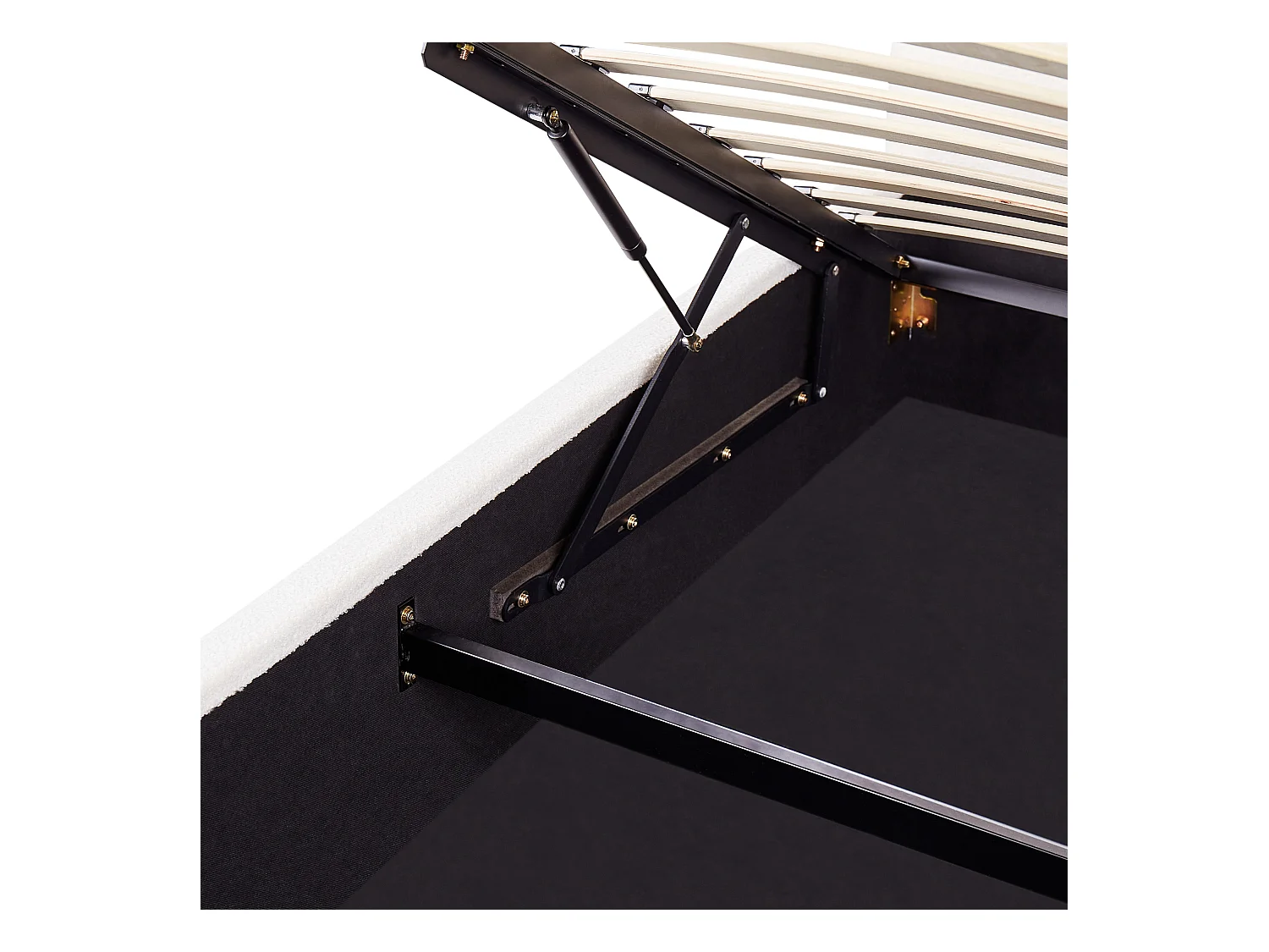 Lit ottoman Bouclé VAUCLUSE 180 x 200 cm Blanc cassé