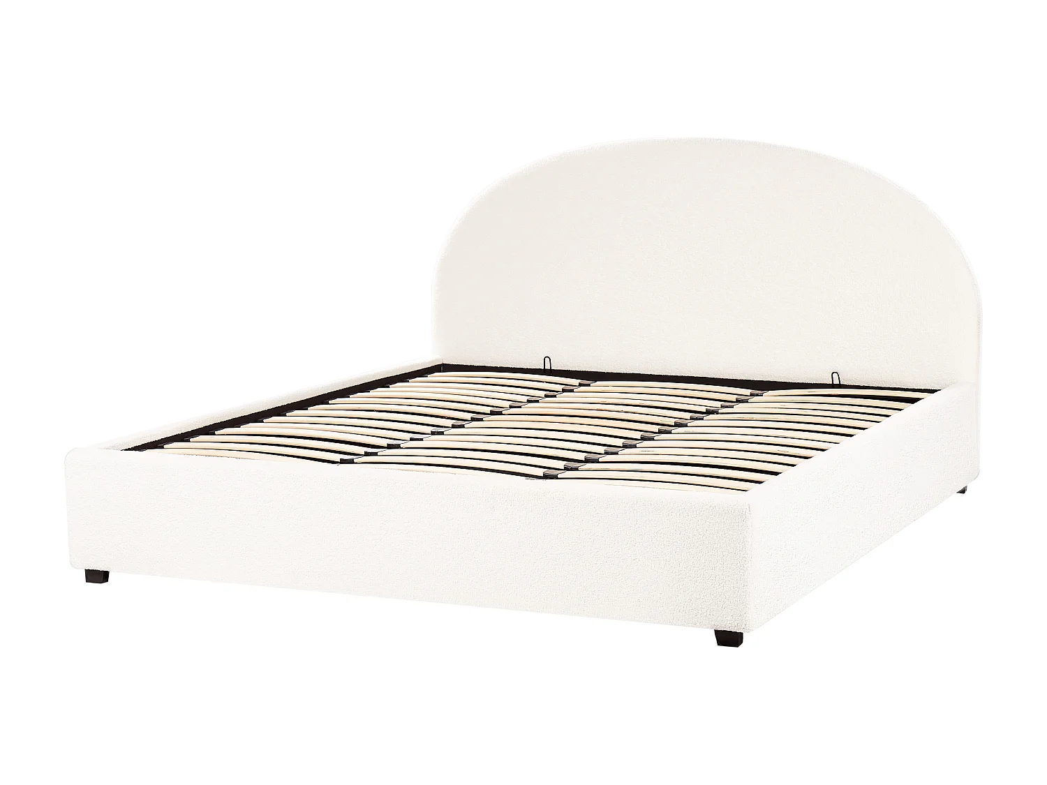 Lit ottoman Bouclé VAUCLUSE 180 x 200 cm Blanc cassé