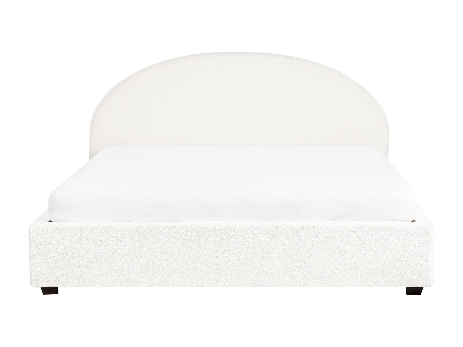 Lit ottoman Bouclé VAUCLUSE 180 x 200 cm Blanc cassé