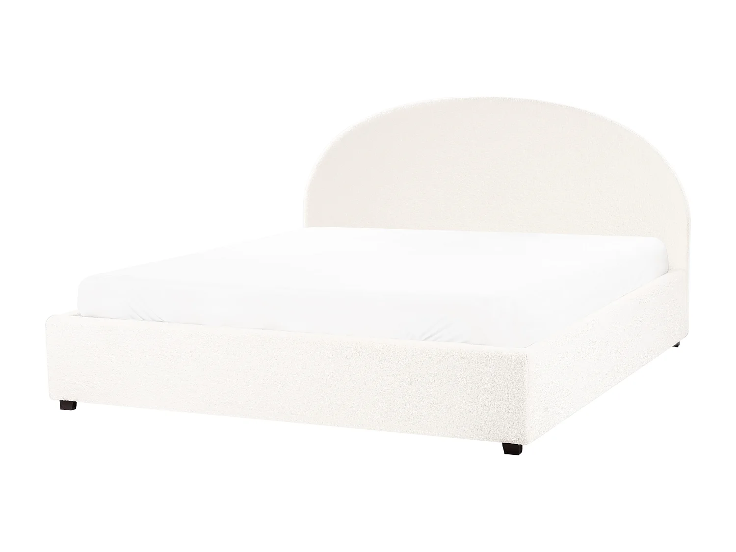 Lit ottoman Bouclé VAUCLUSE 180 x 200 cm Blanc cassé