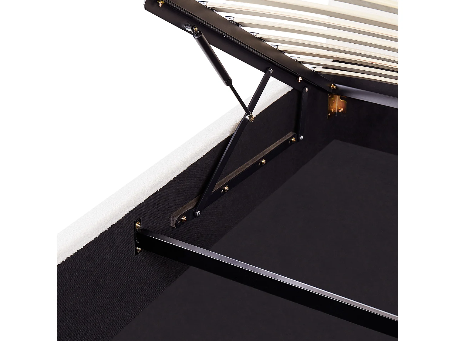 Lit ottoman Bouclé VAUCLUSE 180 x 200 cm Blanc cassé