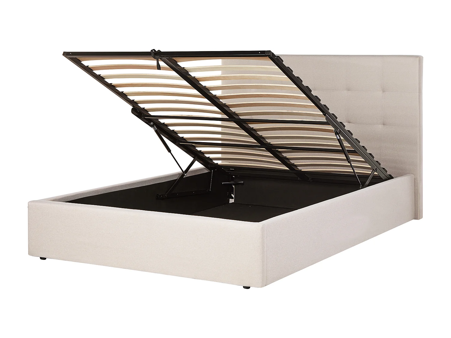 Lit ottoman Tissu LORIENT 140 x 200 cm Beige