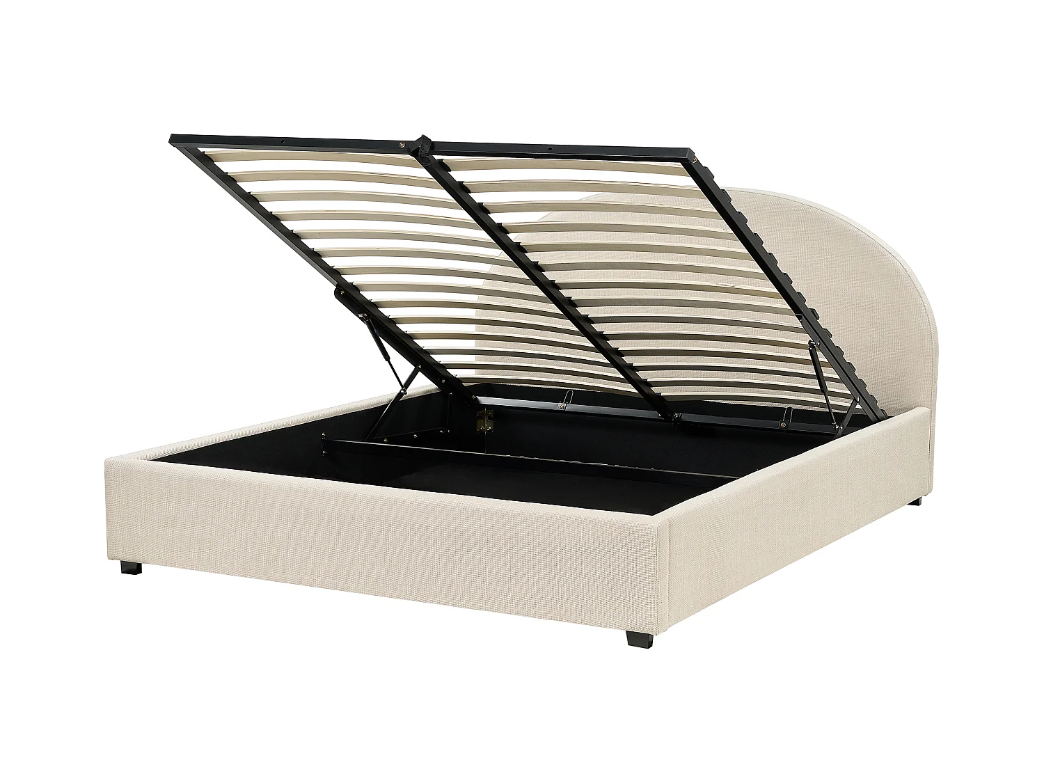 Lit ottoman Tissu VAUCLUSE 160 x 200 cm Beige sable
