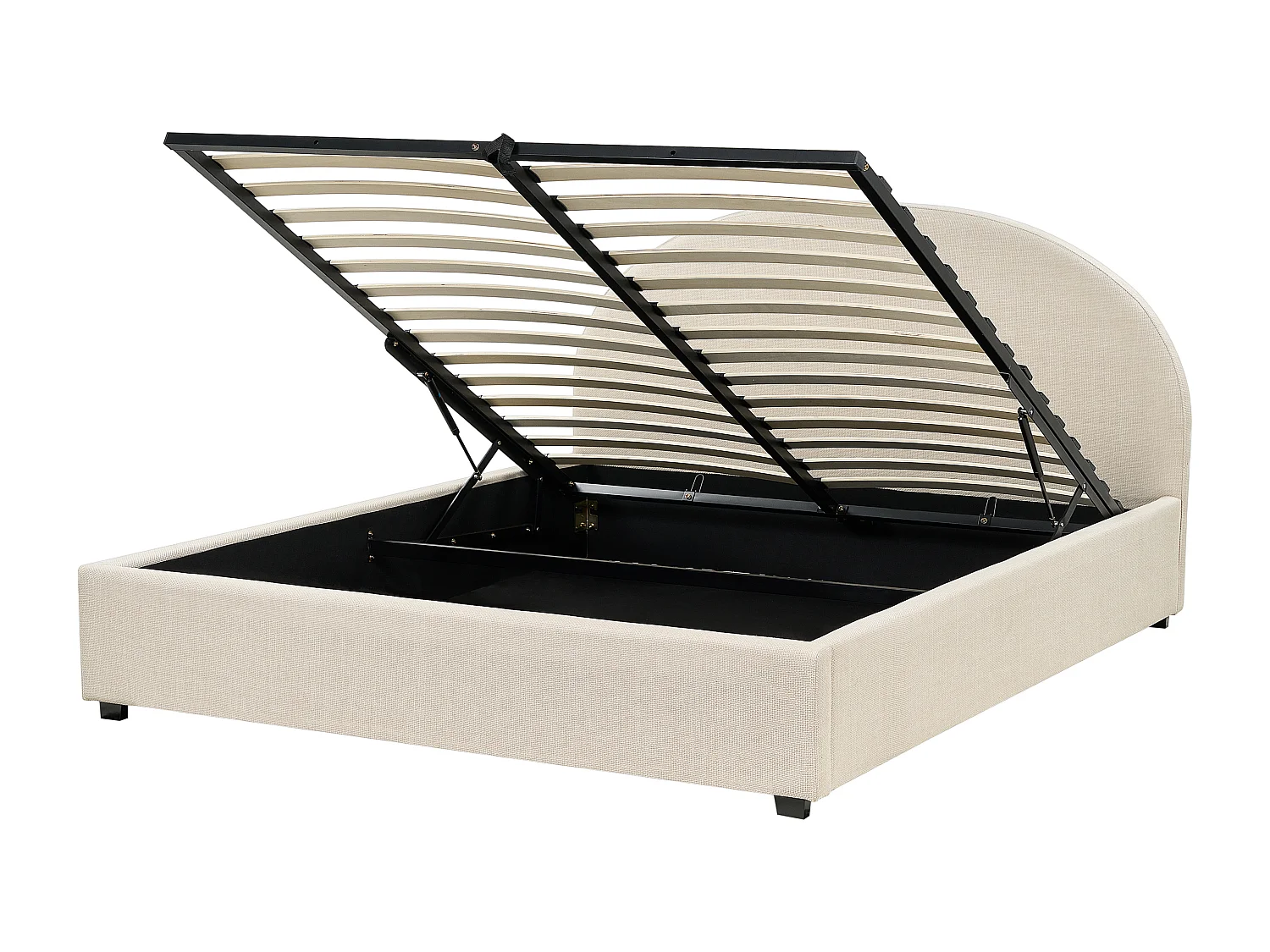 Lit ottoman Tissu VAUCLUSE 160 x 200 cm Beige sable