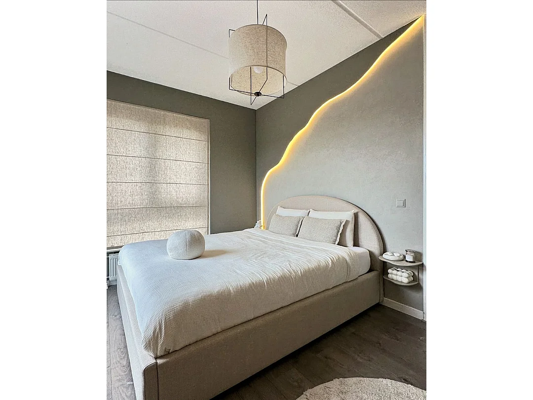 Lit ottoman Tissu VAUCLUSE 160 x 200 cm Beige sable