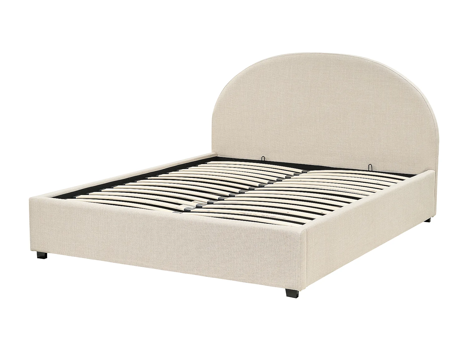 Cama baú Tecido VAUCLUSE 160 x 200 cm Cor de areia