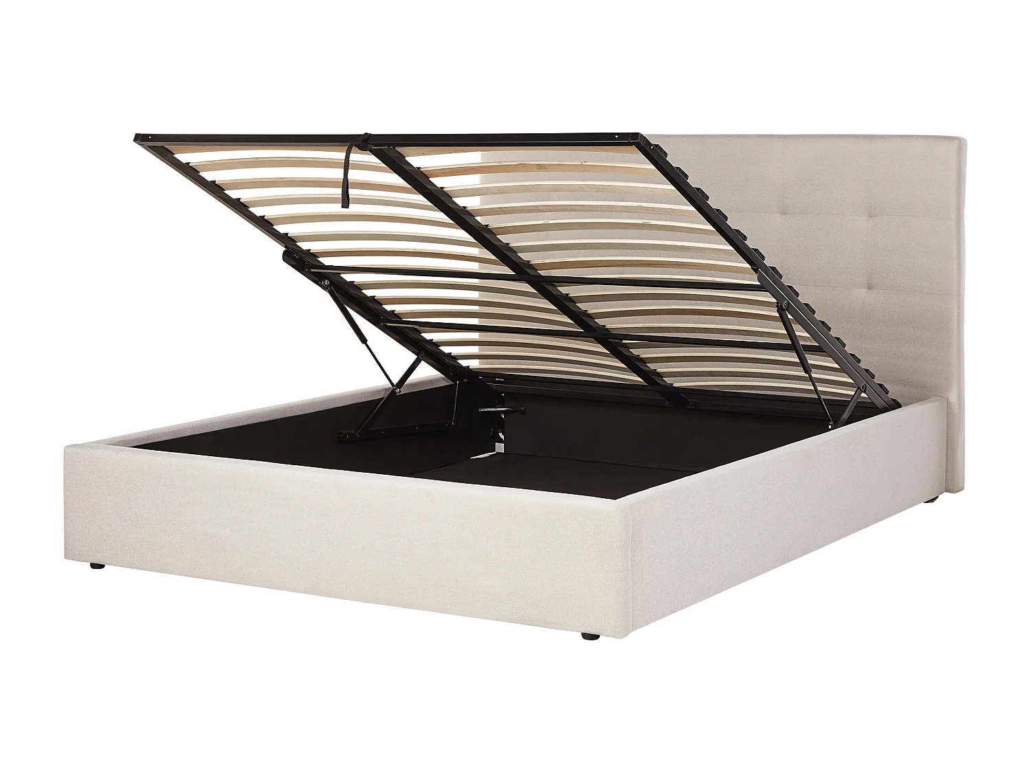 Bed met opbergruimte Stof LORIENT 160 x 200 cm Beige
