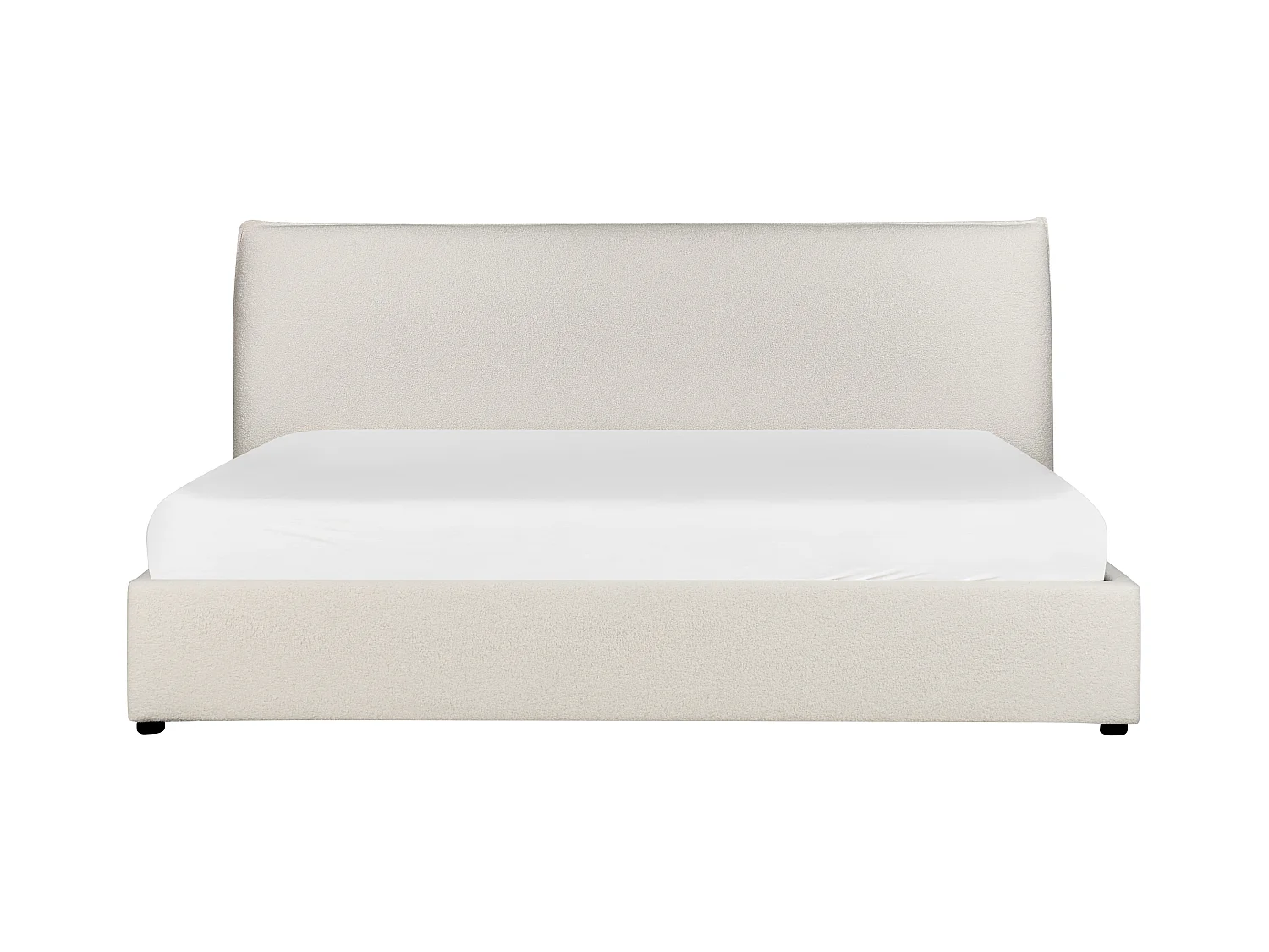 Lit ottoman Bouclé LAVAUR 180 x 200 cm Blanc cassé