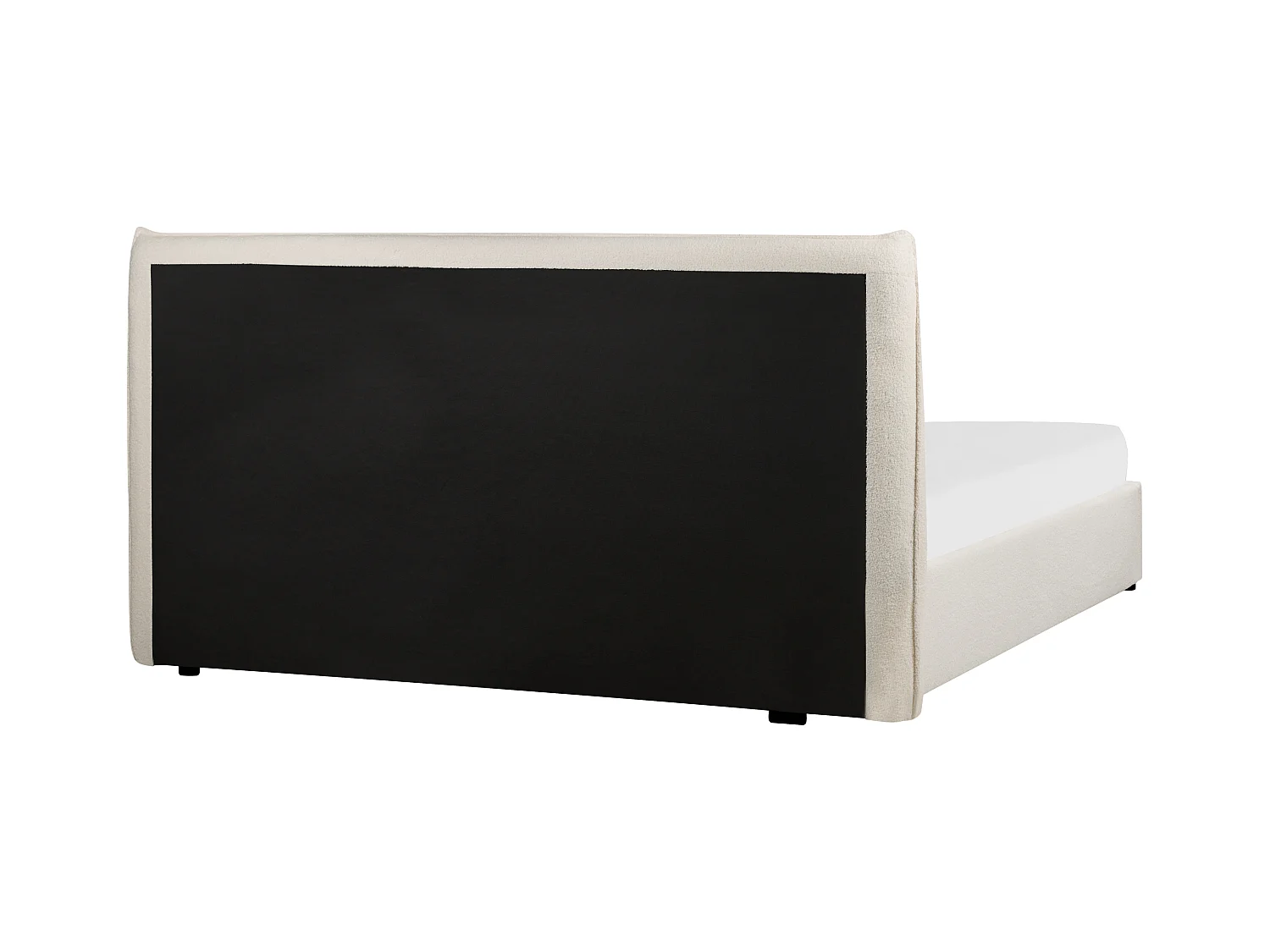 Lit ottoman Bouclé LAVAUR 180 x 200 cm Blanc cassé