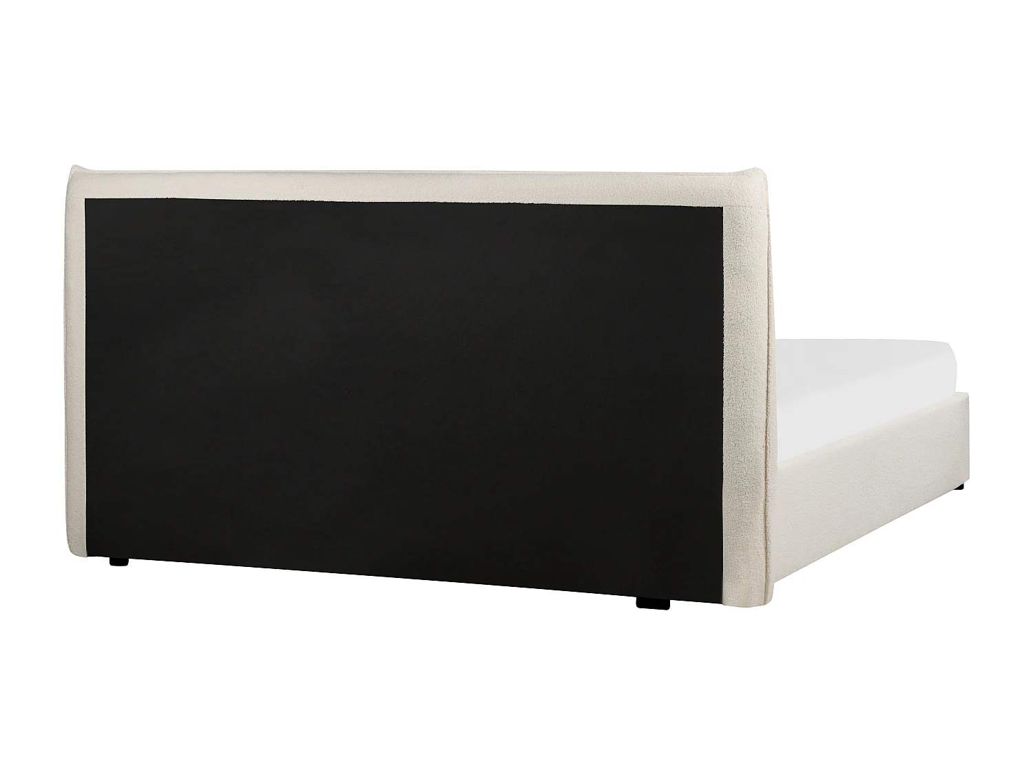 Lit ottoman Bouclé LAVAUR 180 x 200 cm Blanc cassé