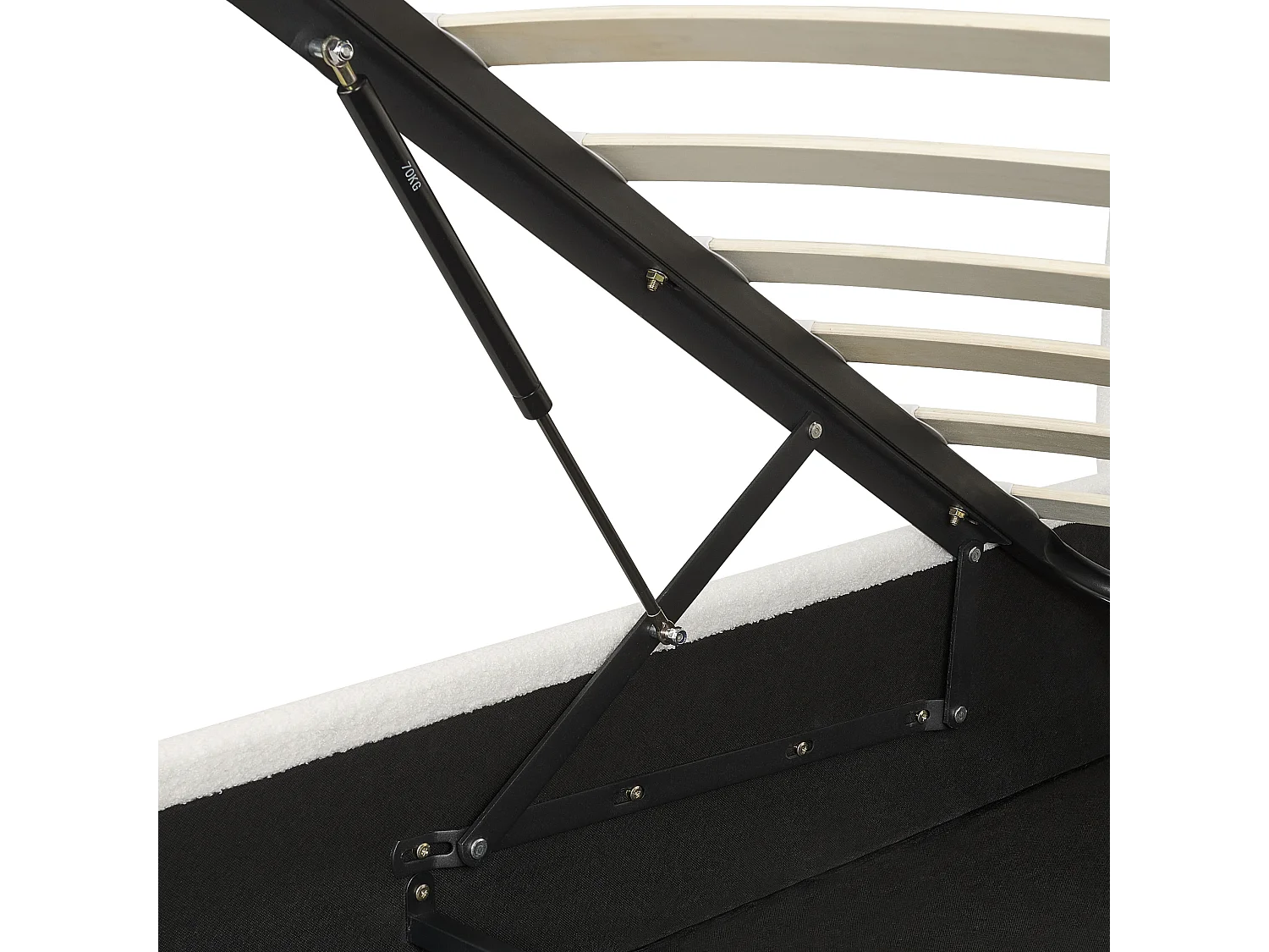 Lit ottoman Bouclé LAVAUR 180 x 200 cm Blanc cassé