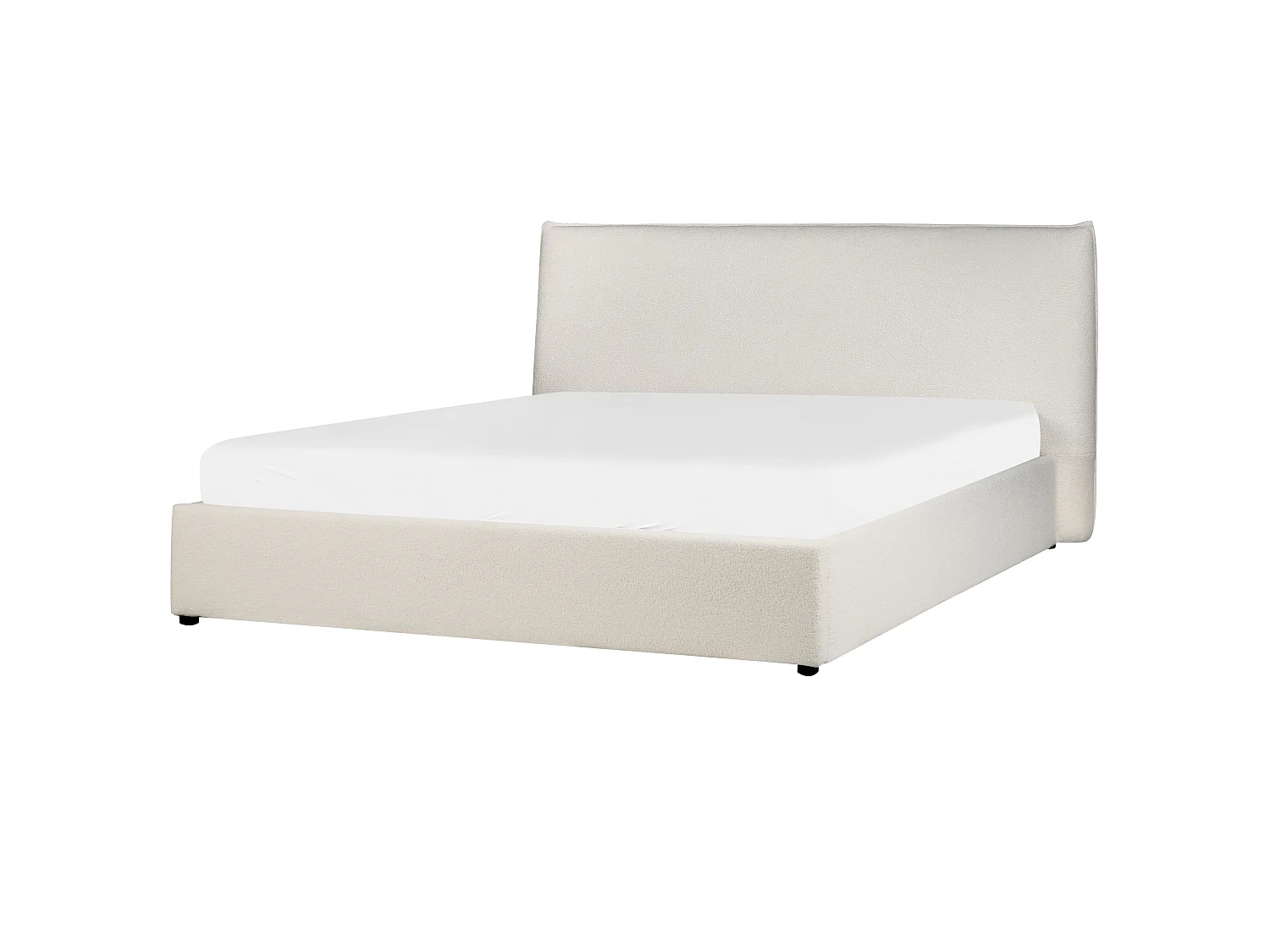 Lit ottoman Bouclé LAVAUR 180 x 200 cm Blanc cassé