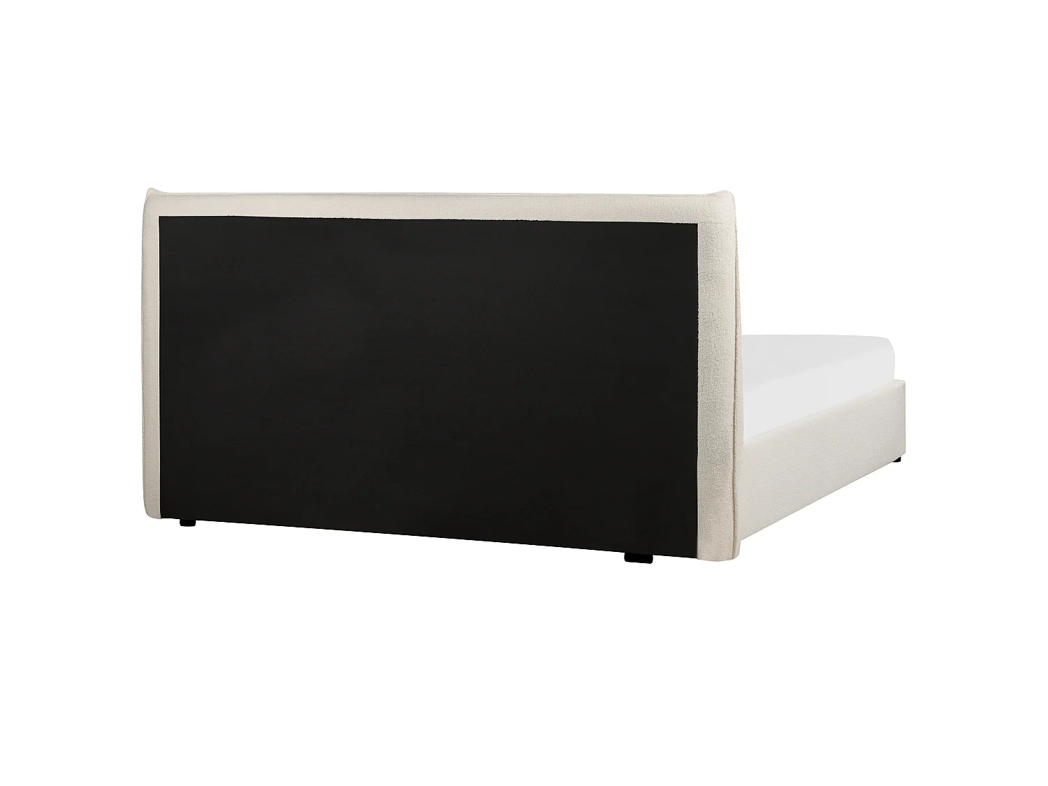 Lit ottoman Bouclé LAVAUR 180 x 200 cm Blanc cassé
